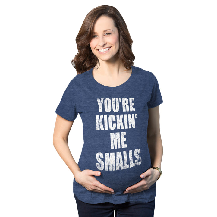 Funny Heather Navy Kickin’ Me Smalls Maternity T Shirt Nerdy TV & Movies Baseball Tee