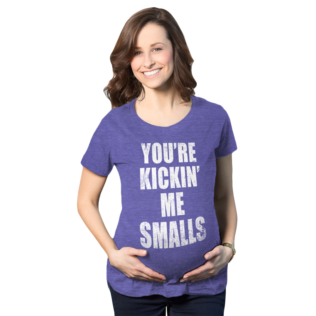 Funny Heather Purple Kickin’ Me Smalls Maternity T Shirt Nerdy TV & Movies Baseball Tee