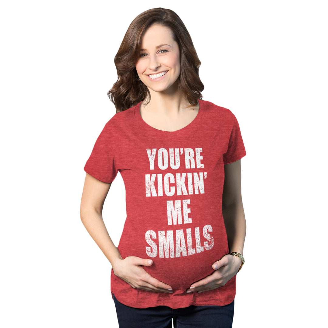 Funny Red Kickin’ Me Smalls Maternity T Shirt Nerdy TV & Movies Baseball Tee
