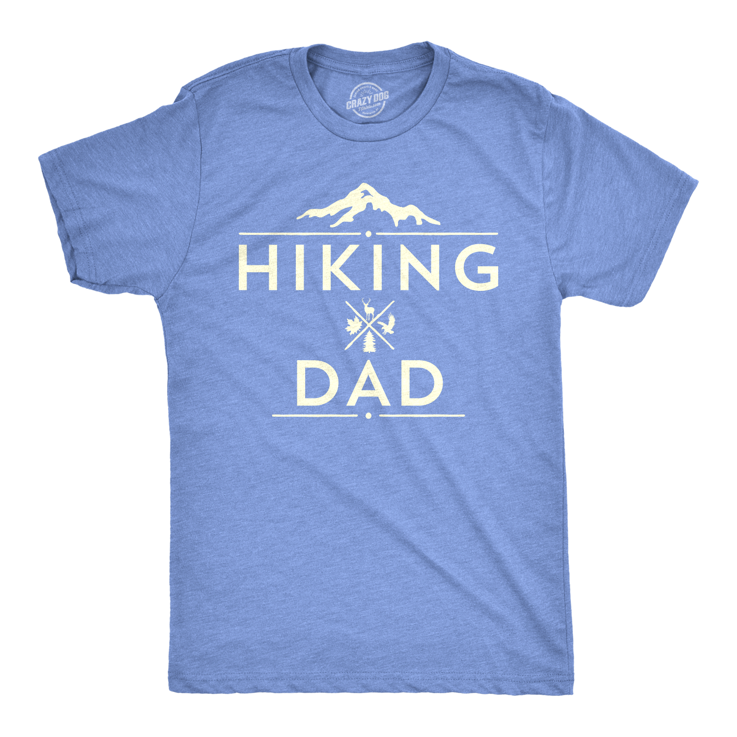 Funny Heather Light Blue Hiking Dad Mens T Shirt Nerdy Father's Day Camping Tee