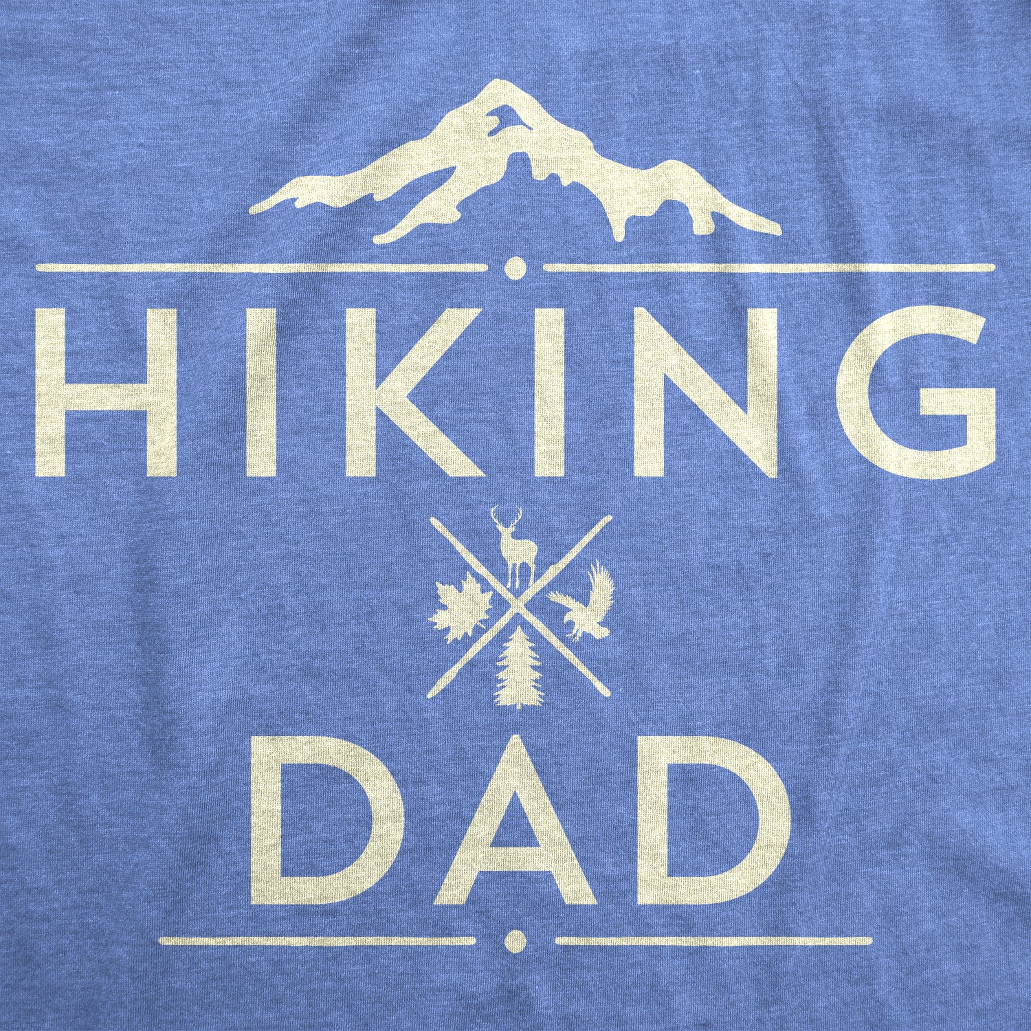 Funny Heather Light Blue Hiking Dad Mens T Shirt Nerdy Father's Day Camping Tee