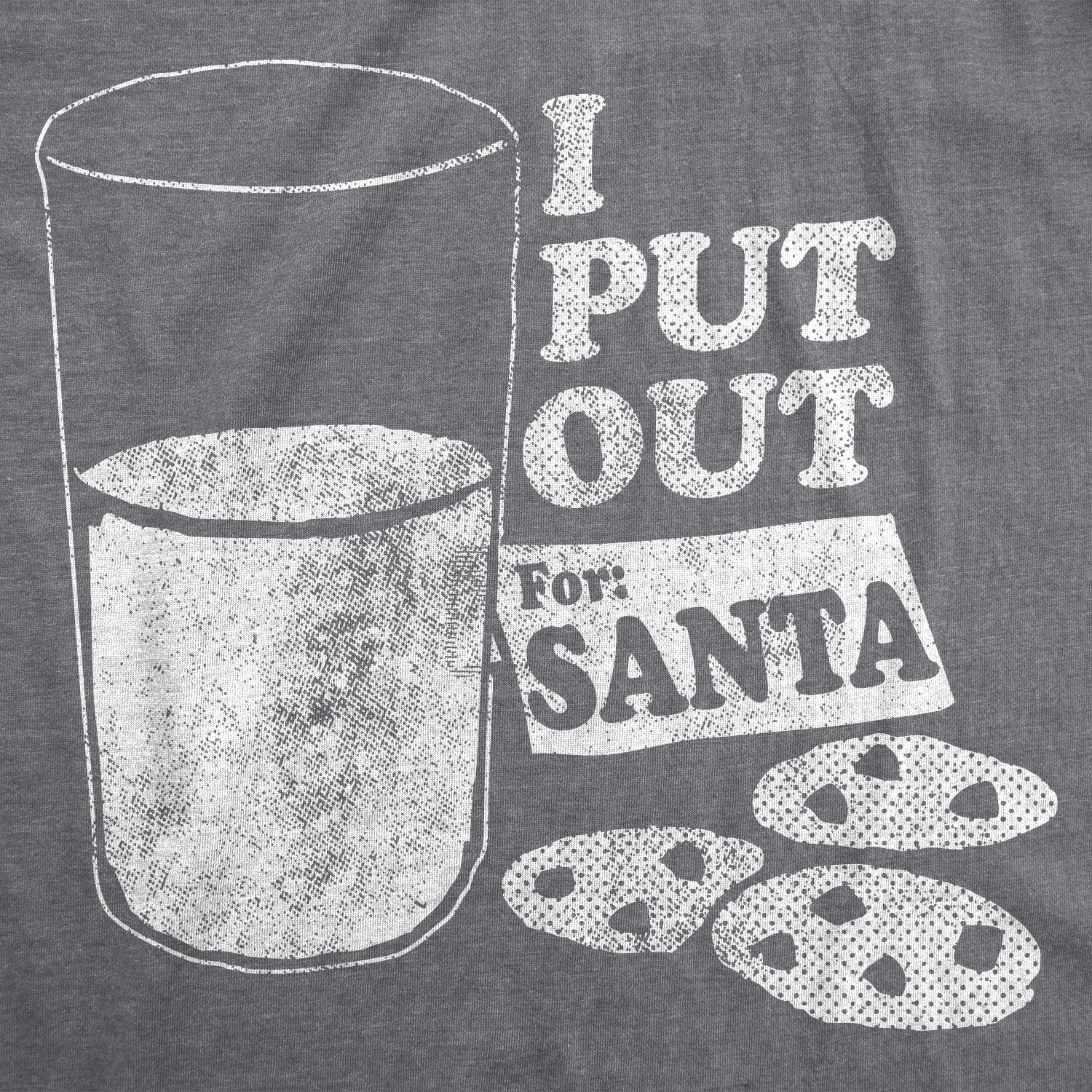 Funny Dark Heather Grey I Put Out For Santa Womens T Shirt Nerdy Christmas sex Tee