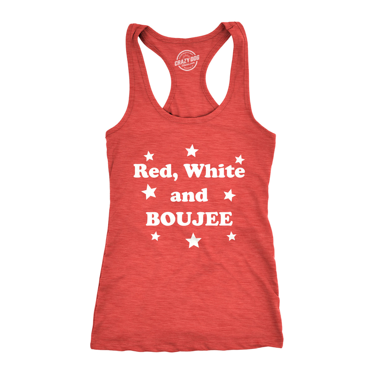 Funny Heather Red Red White and Boujee Womens Tank Top Nerdy Fourth of July Fitness Tee