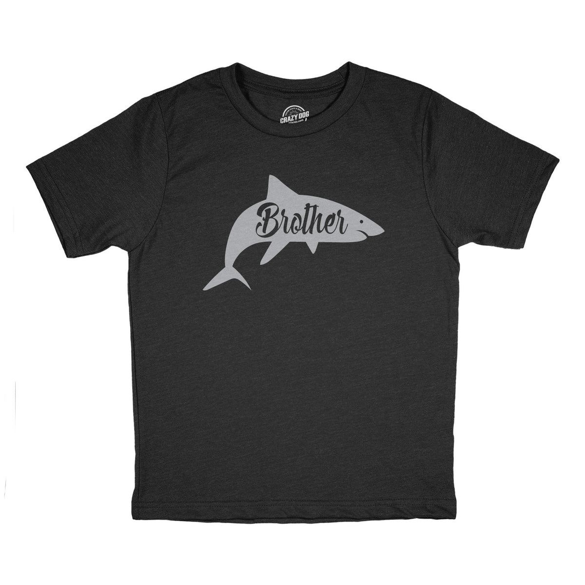 Funny Heather Black Brother Shark Youth T Shirt Nerdy Shark Week Brother Tee