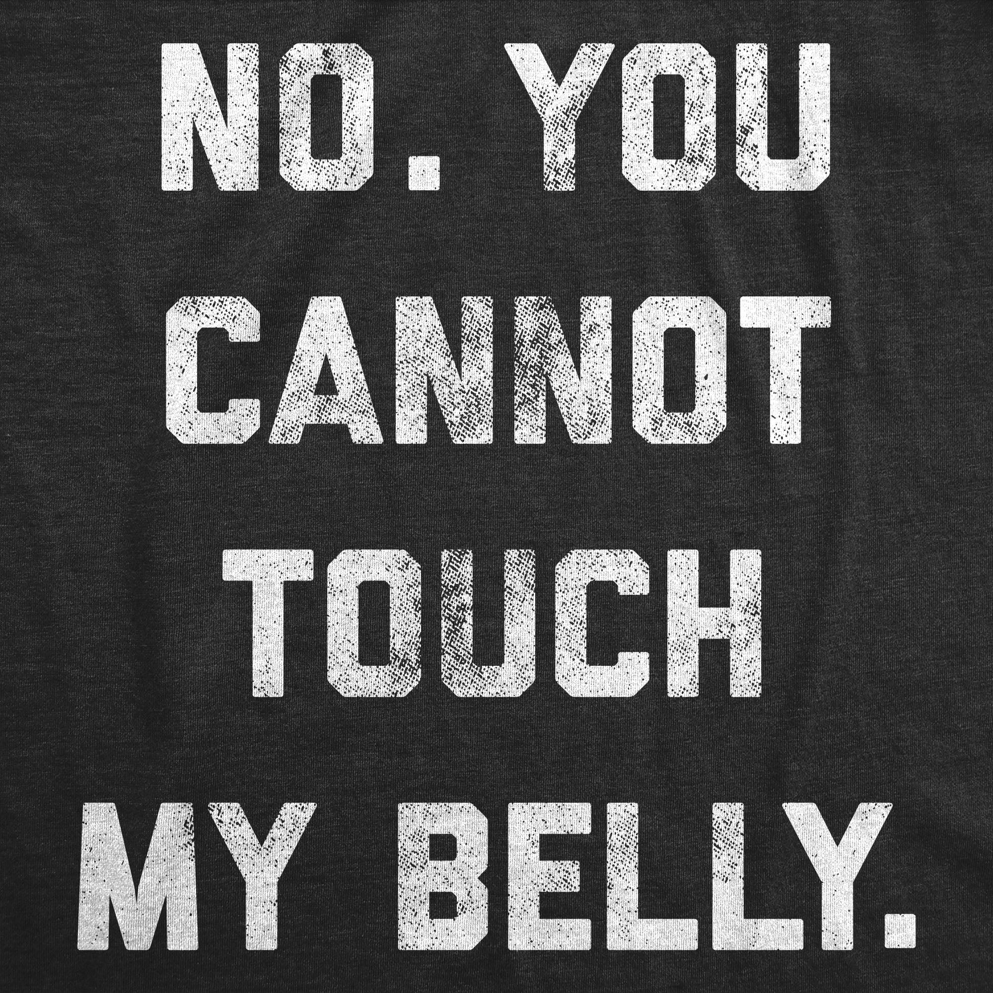 Funny Heather Black No. You Cannot Touch My Belly Maternity T Shirt Nerdy Sarcastic Tee