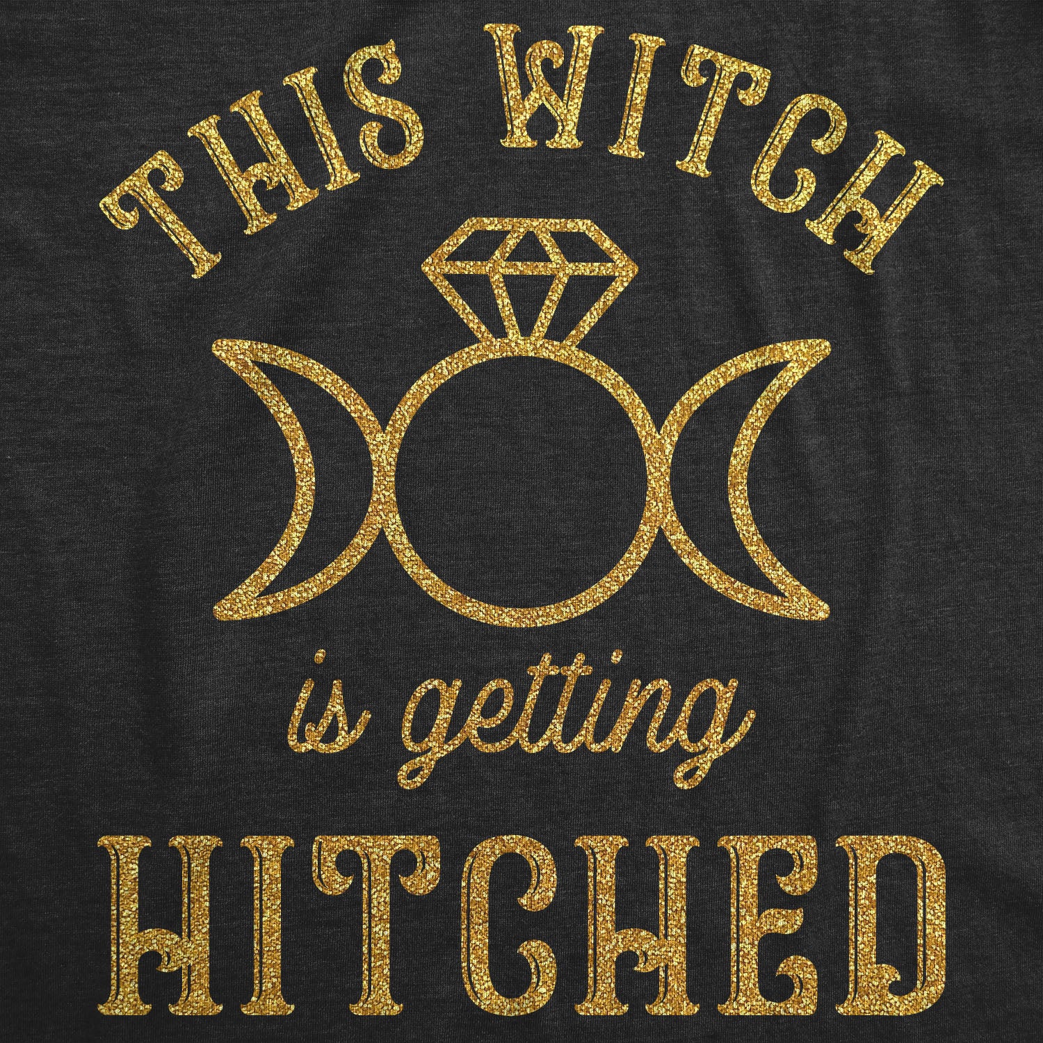 Funny Heather Black - Witch Hitched This Witch Is Getting Hitched Womens T Shirt Nerdy Halloween Wedding Tee