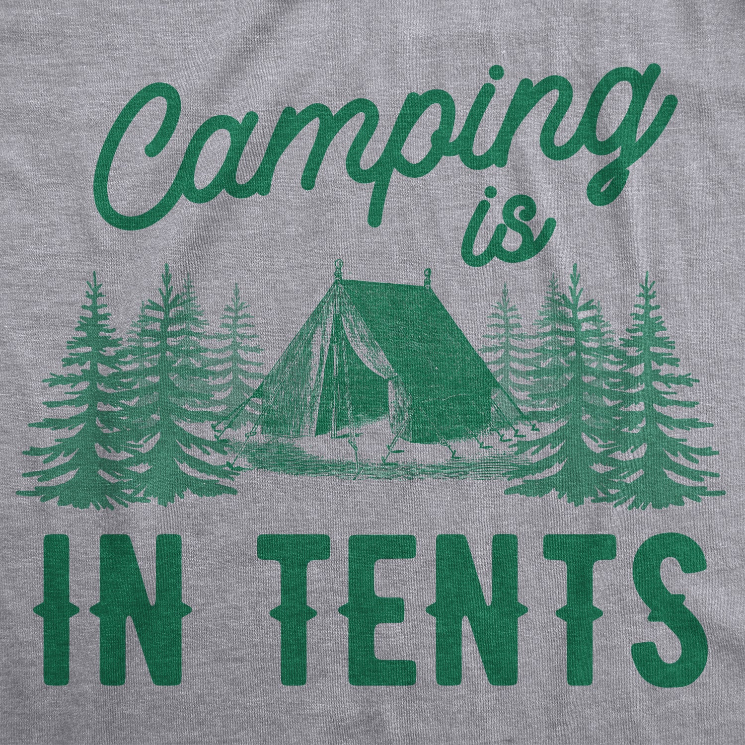 Funny Light Heather Grey - In Tents Camping Is In Tents Womens T Shirt Nerdy Animal Camping Tee