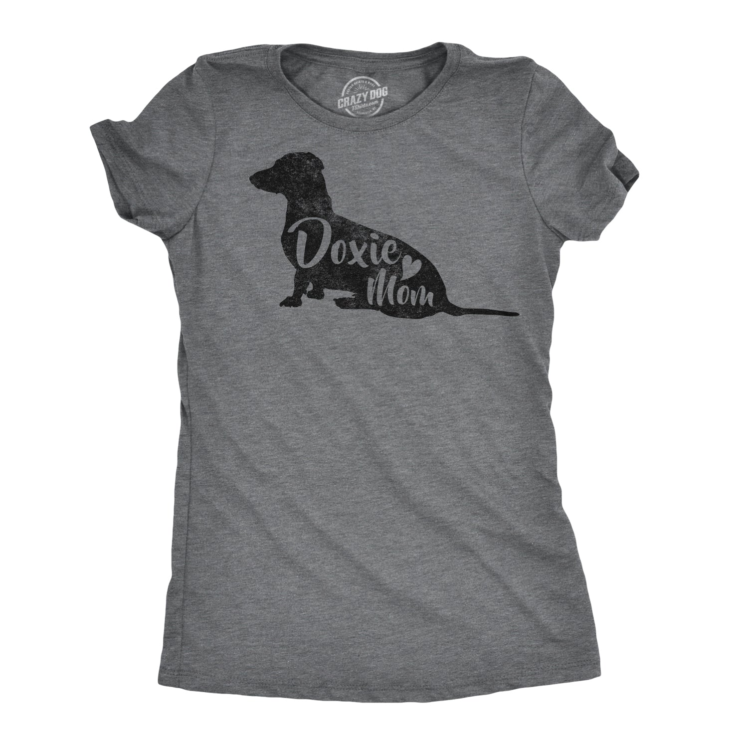 Funny Dark Heather Grey - Doxie Mom Doxie Mom Womens T Shirt Nerdy Mother's Day Dog Tee