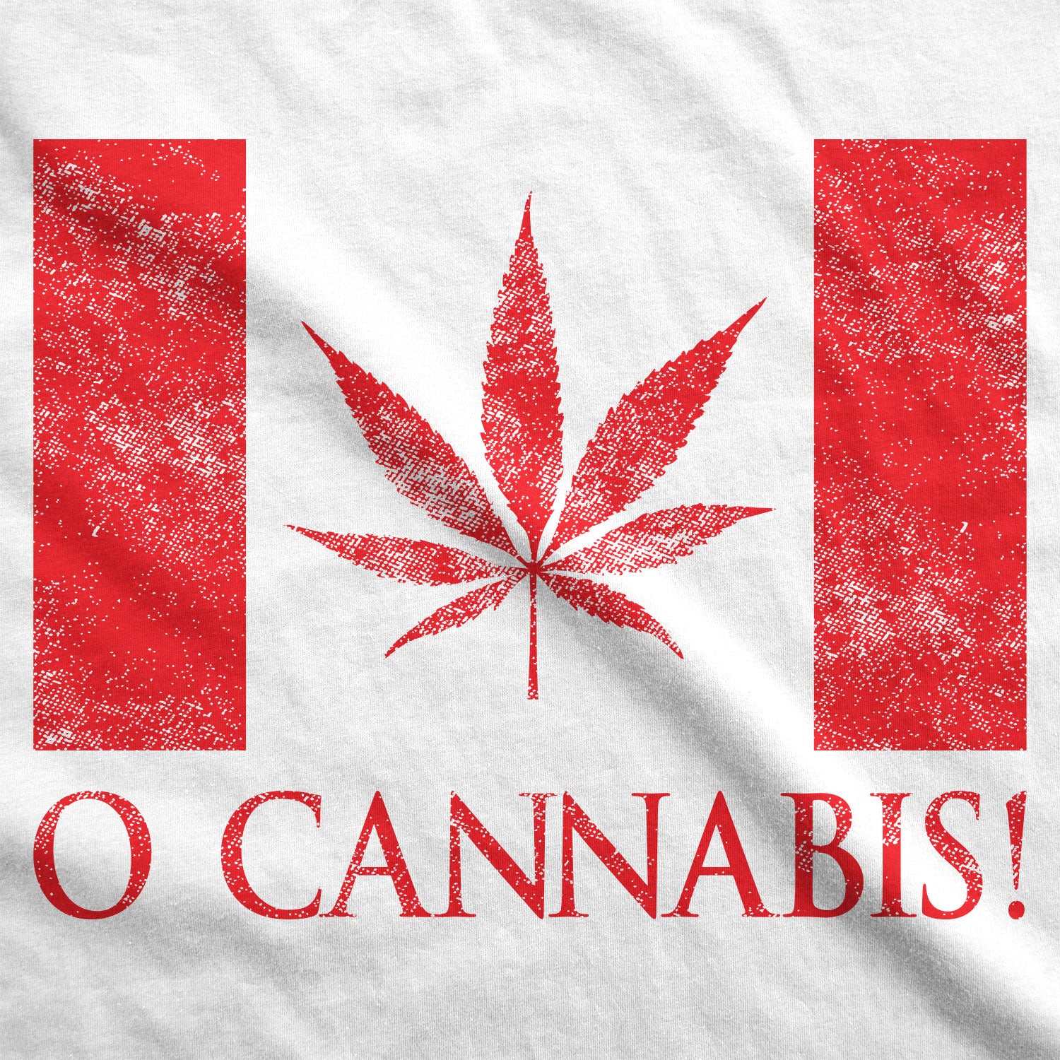 Funny White O Cannabis Mens T Shirt Nerdy 420 Canada Tee