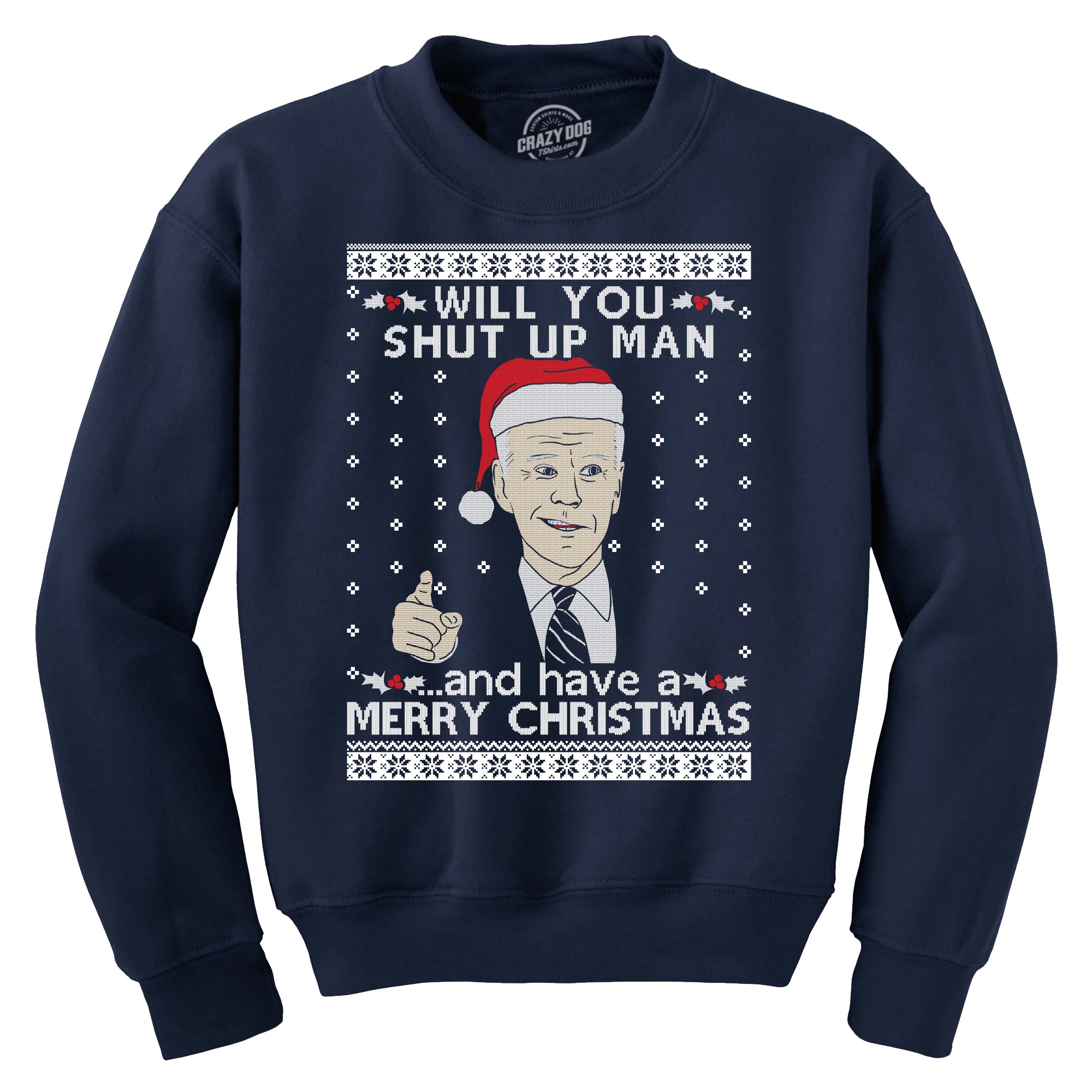 Funny Navy Joe Biden Ugly Christmas Sweater Sweatshirt Nerdy Christmas Political Ugly Sweater Tee