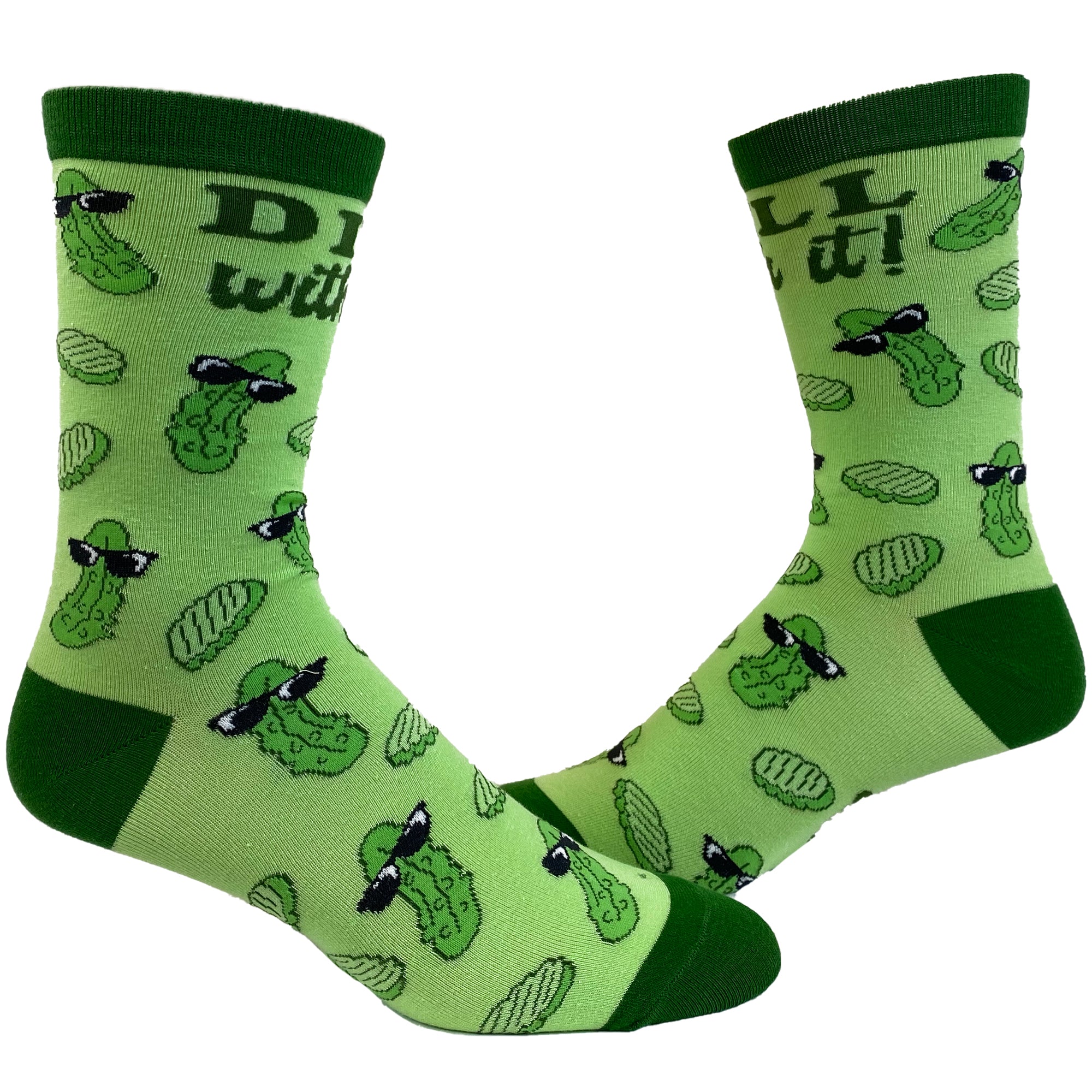 Funny Green Mens Dill With It Sock Nerdy Food Tee