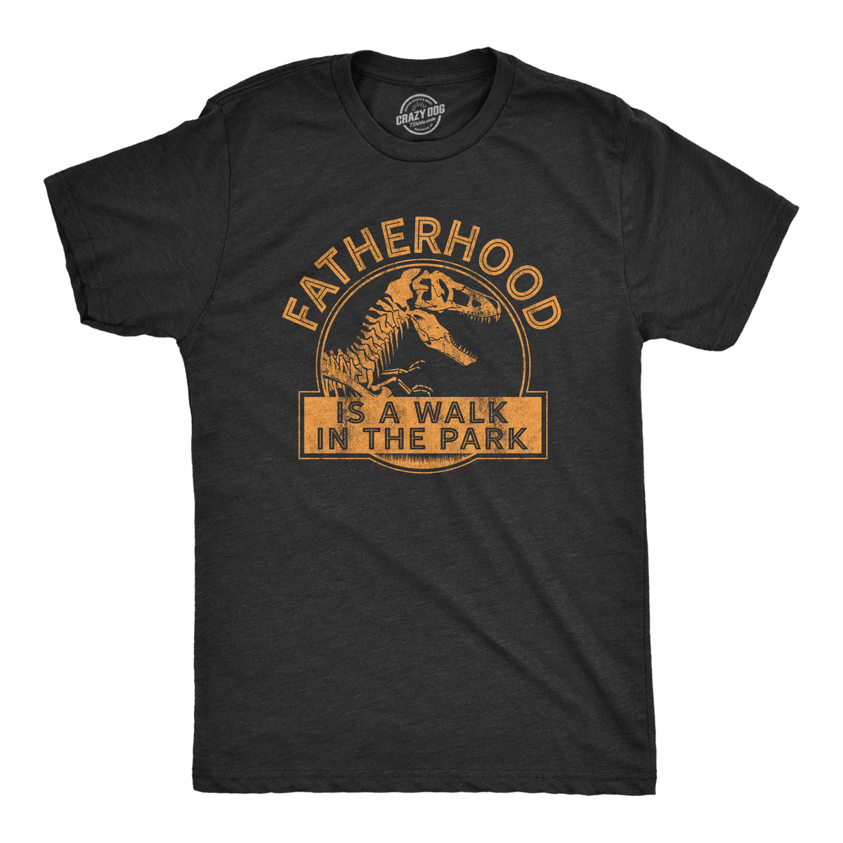 Funny Heather Black Fatherhood Is A Walk In The Park Mens T Shirt Nerdy Father&#39;s Day Dinosaur TV &amp; Movies Tee