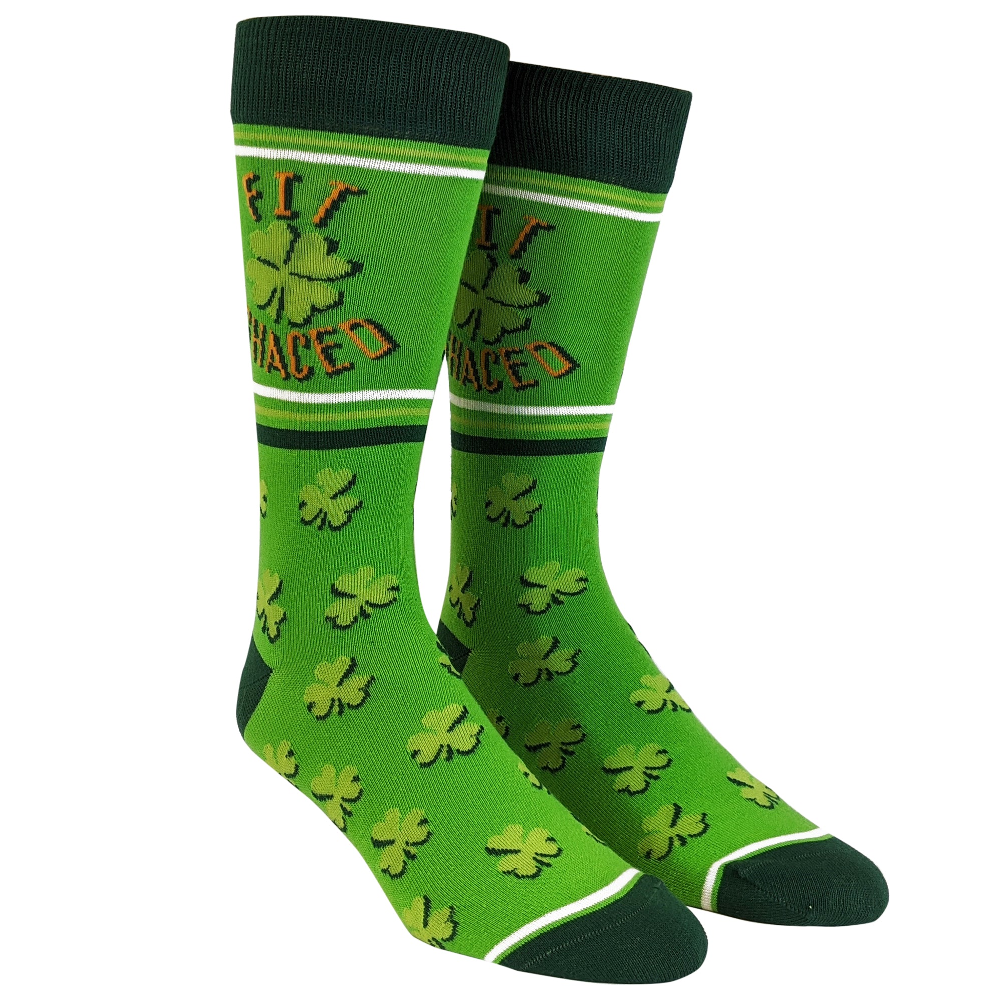 Funny Green Mens Fit Shaced Sock Nerdy Saint Patrick's Day Drinking Tee