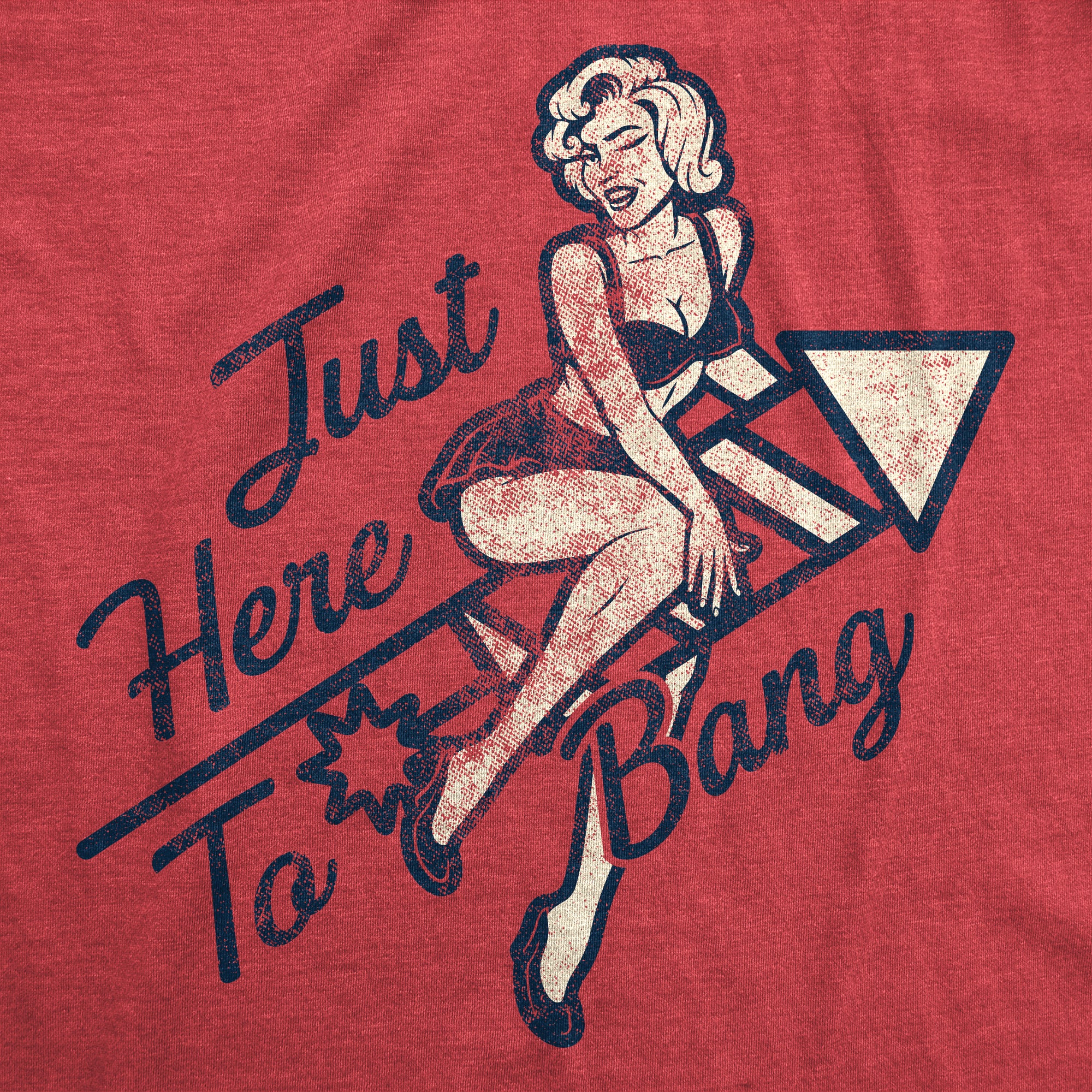 Funny Heather Red - Here to Bang Here To Bang Mens T Shirt Nerdy Fourth of July Sex Tee