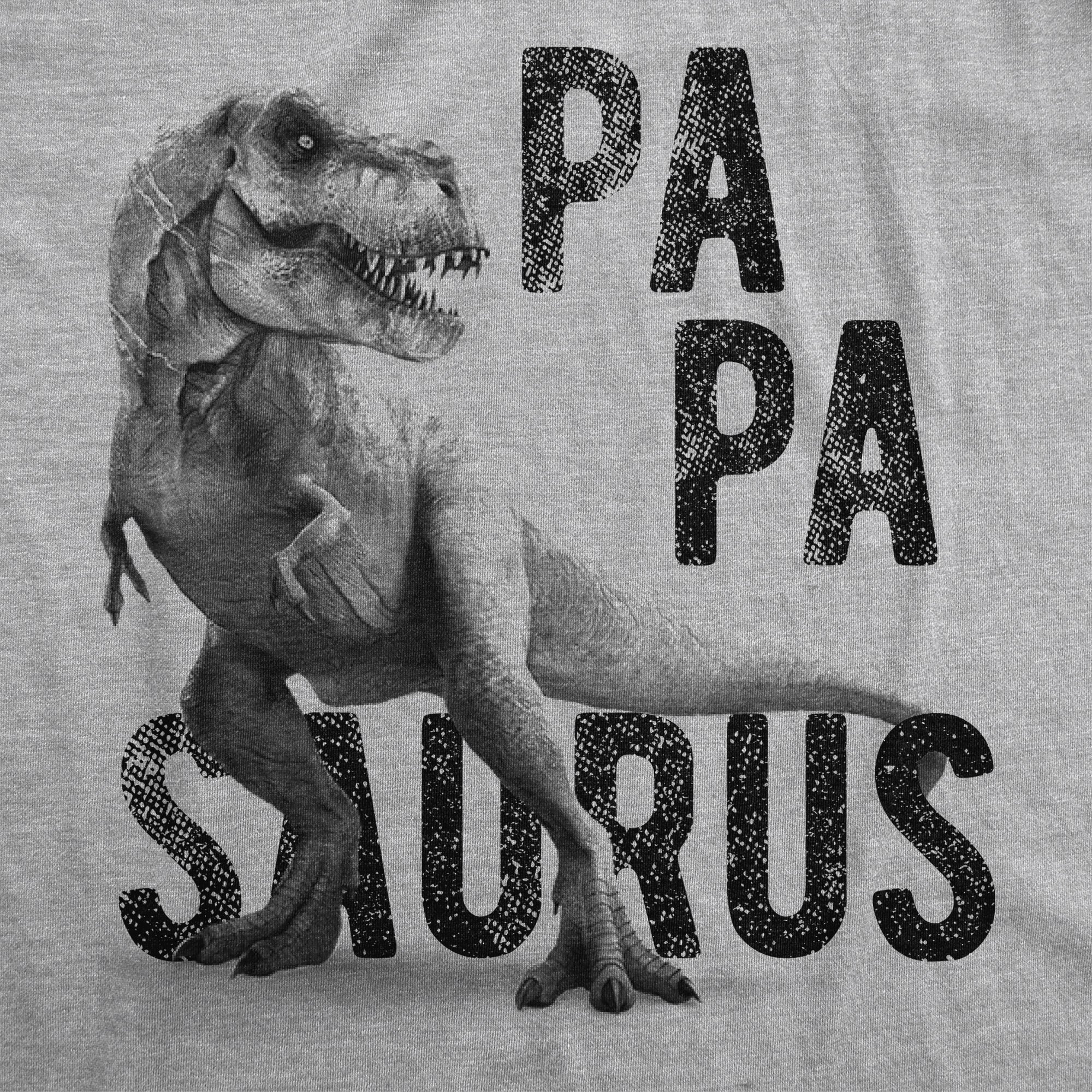 Funny Light Heather Grey - Papasaurus Papasaurus Mens T Shirt Nerdy Father's Day Dinosaur Tee