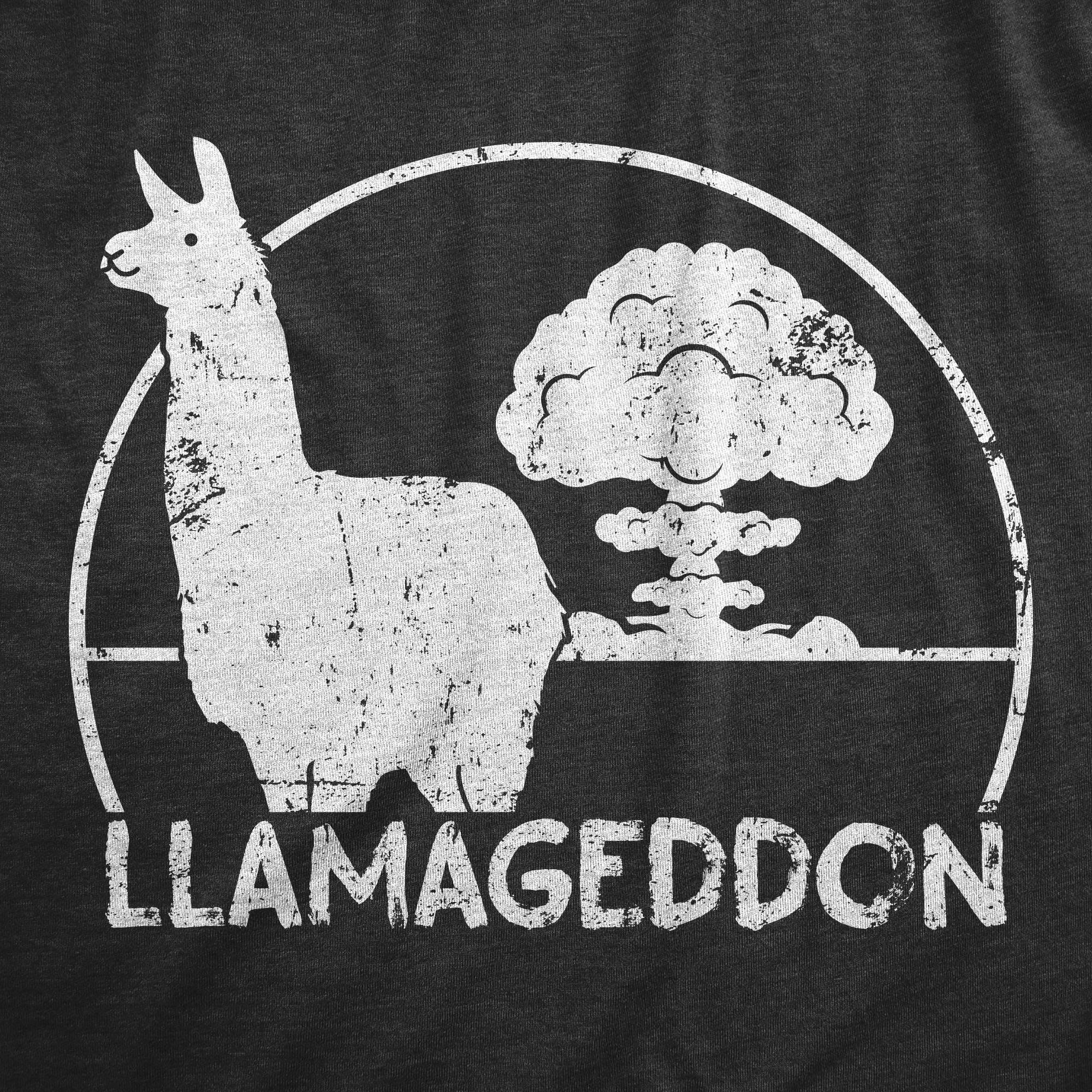 Funny Heather Black - LLAMAGEDDON Llamageddon Mens T Shirt Nerdy Animal Tee