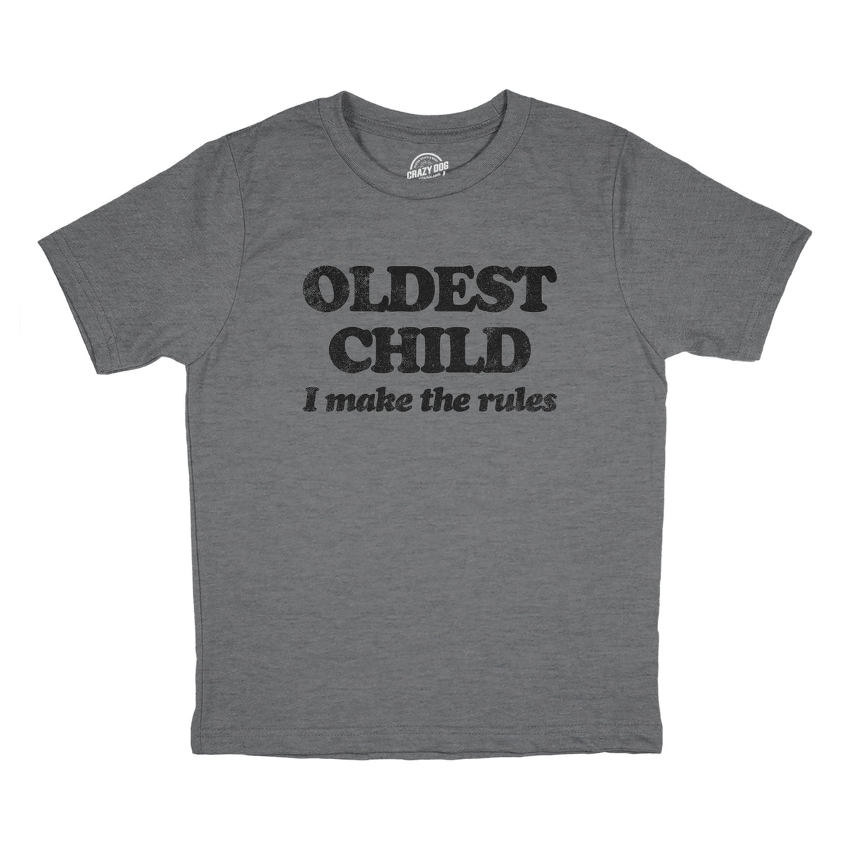 Funny Dark Heather Grey - Oldest Oldest Middle and Youngest Child Youth T Shirt Nerdy Brother Sarcastic Tee