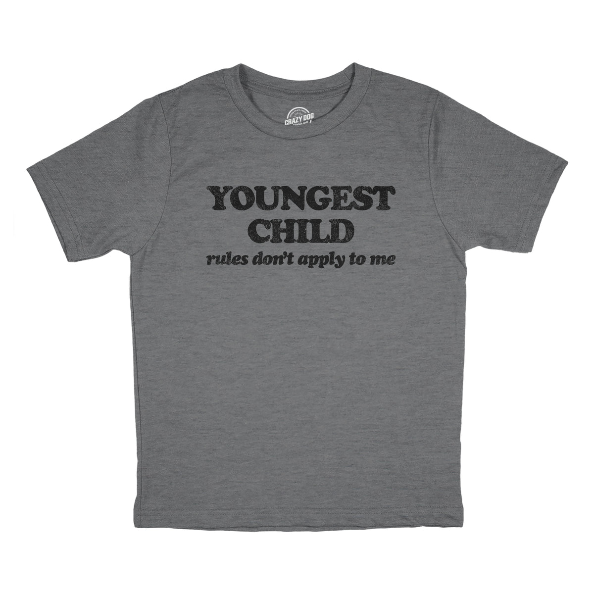 Funny Dark Heather Grey - Youngest Oldest Middle and Youngest Child Youth T Shirt Nerdy Brother Sarcastic Tee