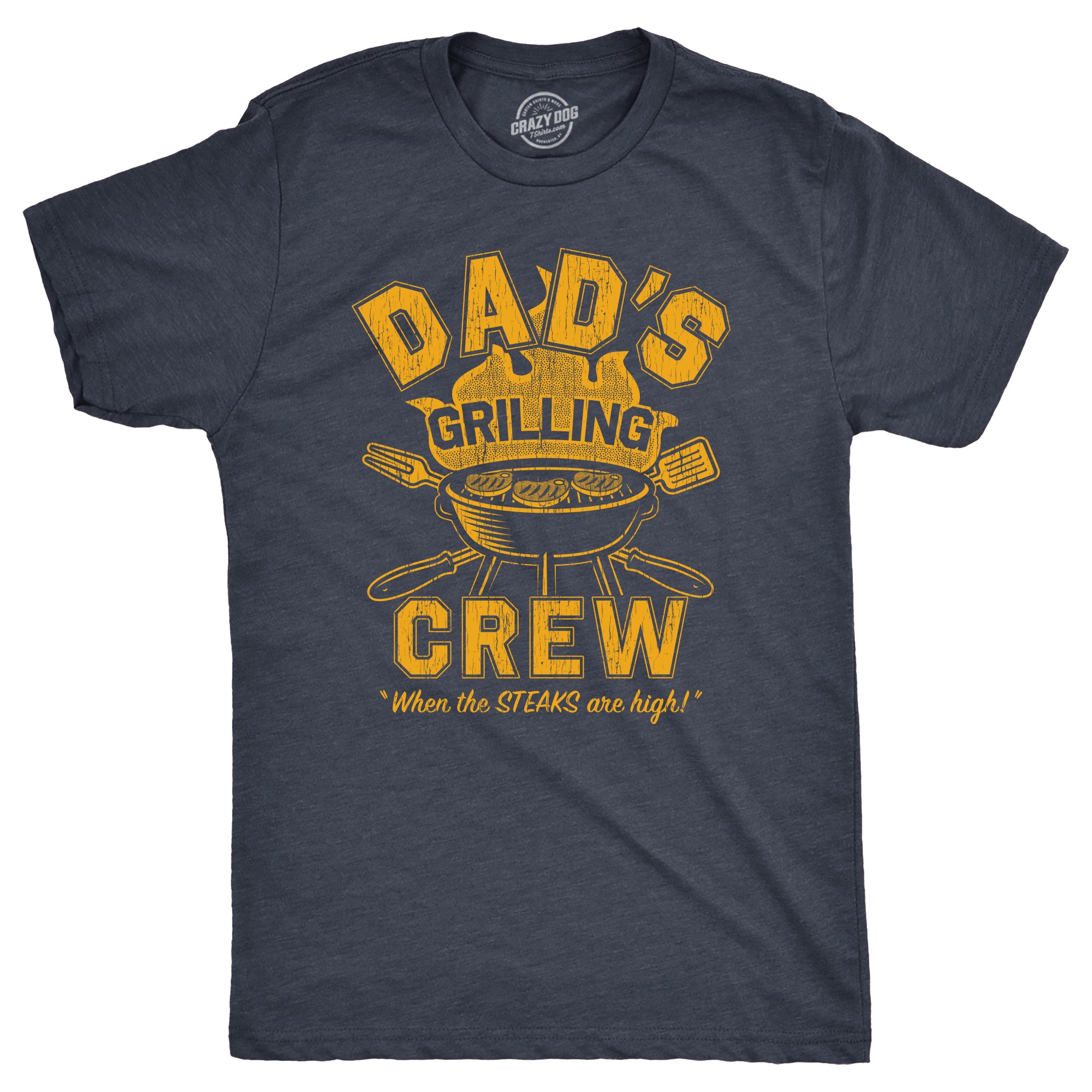 Funny Heather Navy - GRILLING Dads Grilling Crew Mens T Shirt Nerdy Father's Day Food Tee