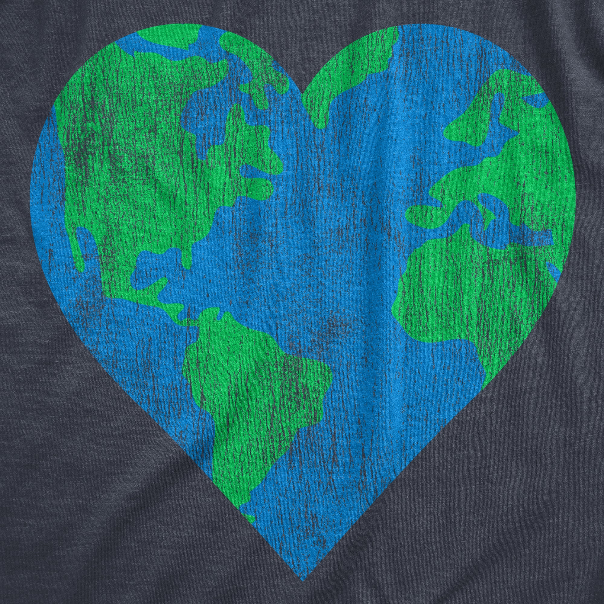 Funny Heather Navy - Earth Heart Earth Heart Womens T Shirt Nerdy Earth Tee