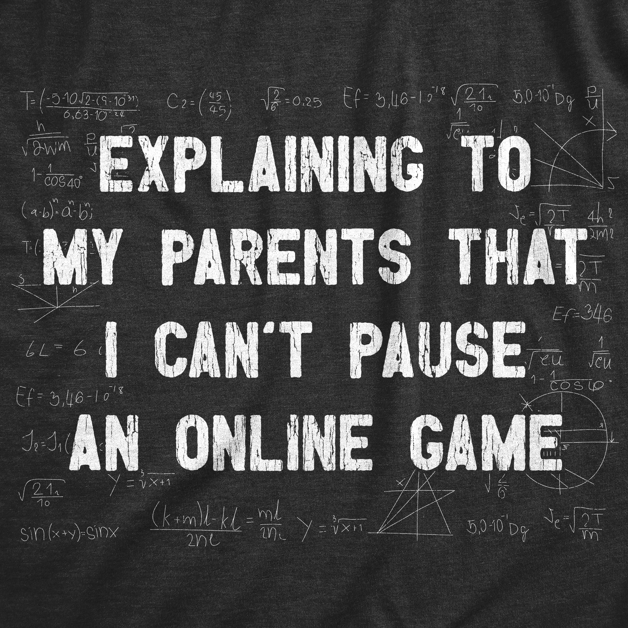 Funny Heather Black - PAUSE Explaining To My Parents That I Cant Pause An Online Game Youth T Shirt Nerdy Video Games Tee