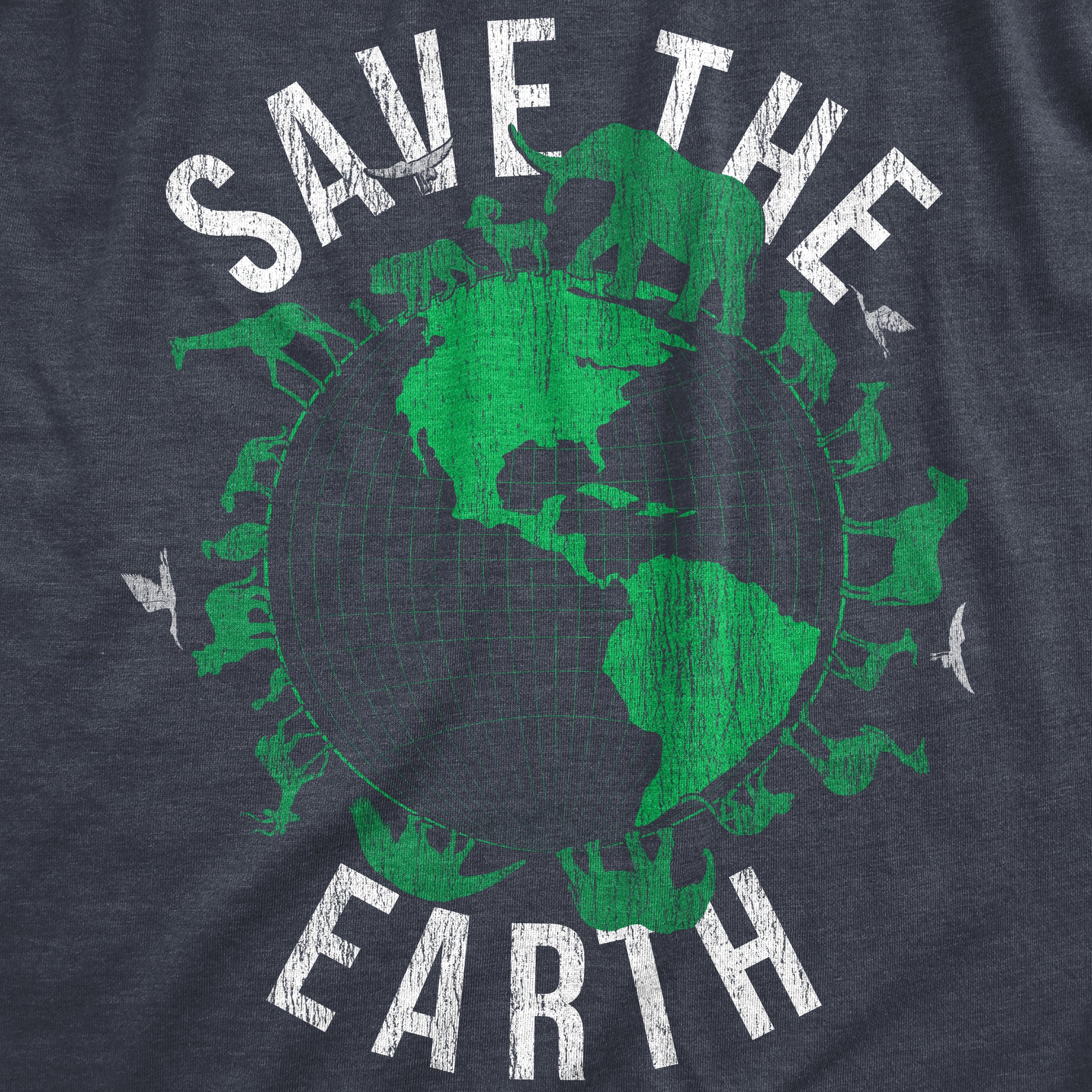 Funny Heather Navy - Save the Earth Save The Earth Womens T Shirt Nerdy Earth Tee