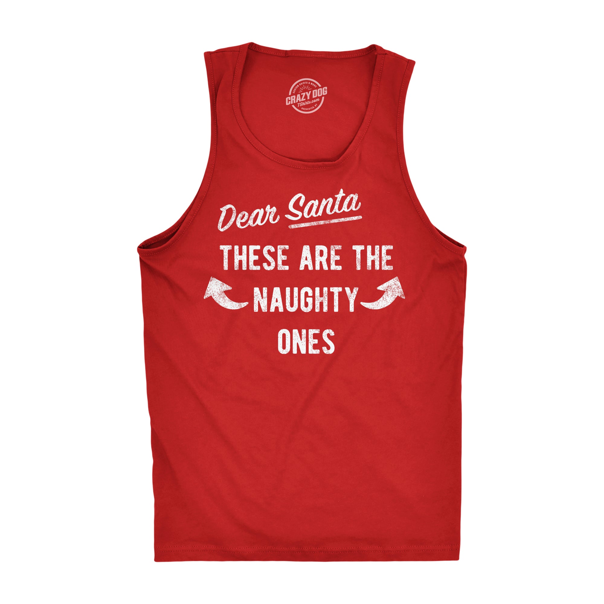 Funny Heather Red - NAUGHTYONES Dear Santa These Are The Naughty Ones Mens Tank Top Nerdy Christmas Fitness Tee