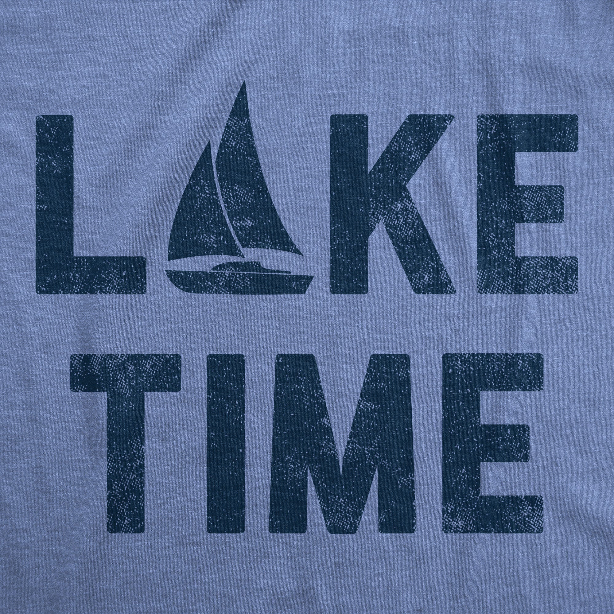 Funny Light Heather Blue - LAKE Lake Time Womens T Shirt Nerdy Vacation Tee