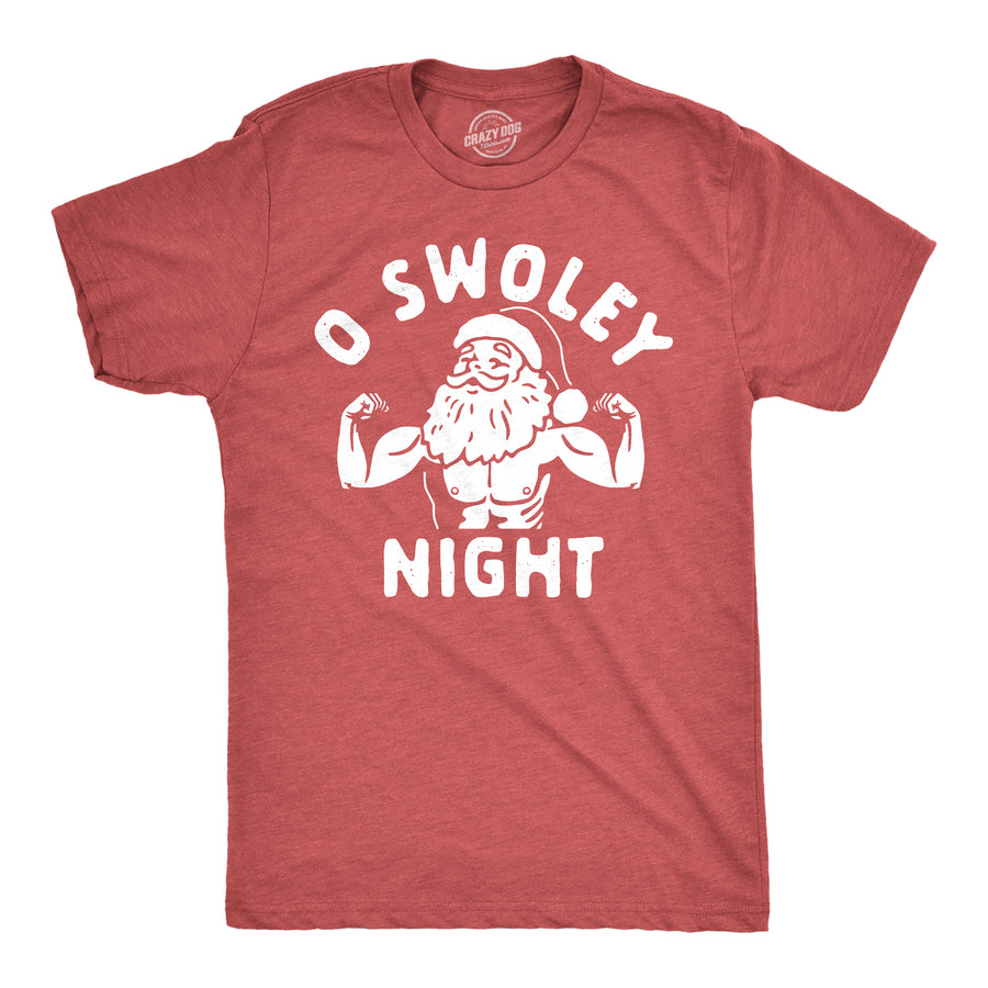 Funny Heather Red - SWOLEY O Swoley Night Mens T Shirt Nerdy Christmas fitness sarcastic Tee