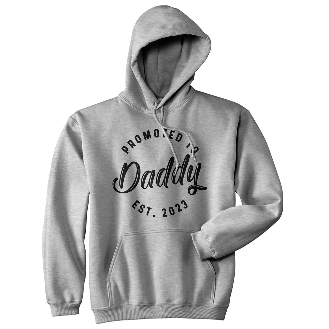 Funny Dark Heather Grey - 2023 Promoted To Daddy 2023 Hoodie Nerdy Father's Day Tee