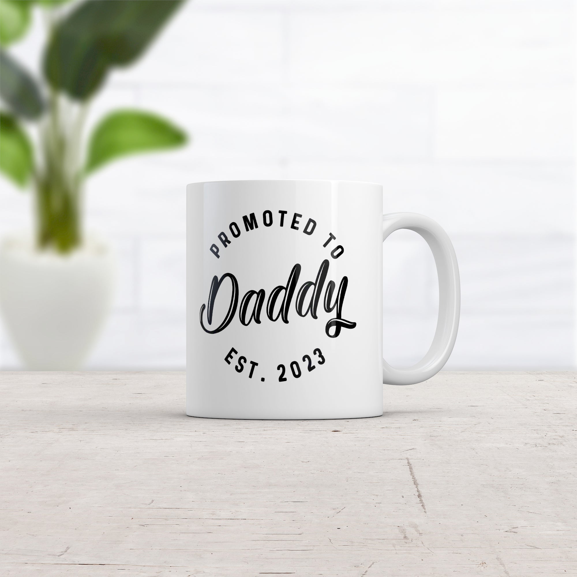 Funny White Promoted To Daddy 2023 Coffee Mug Nerdy Father's Day Tee