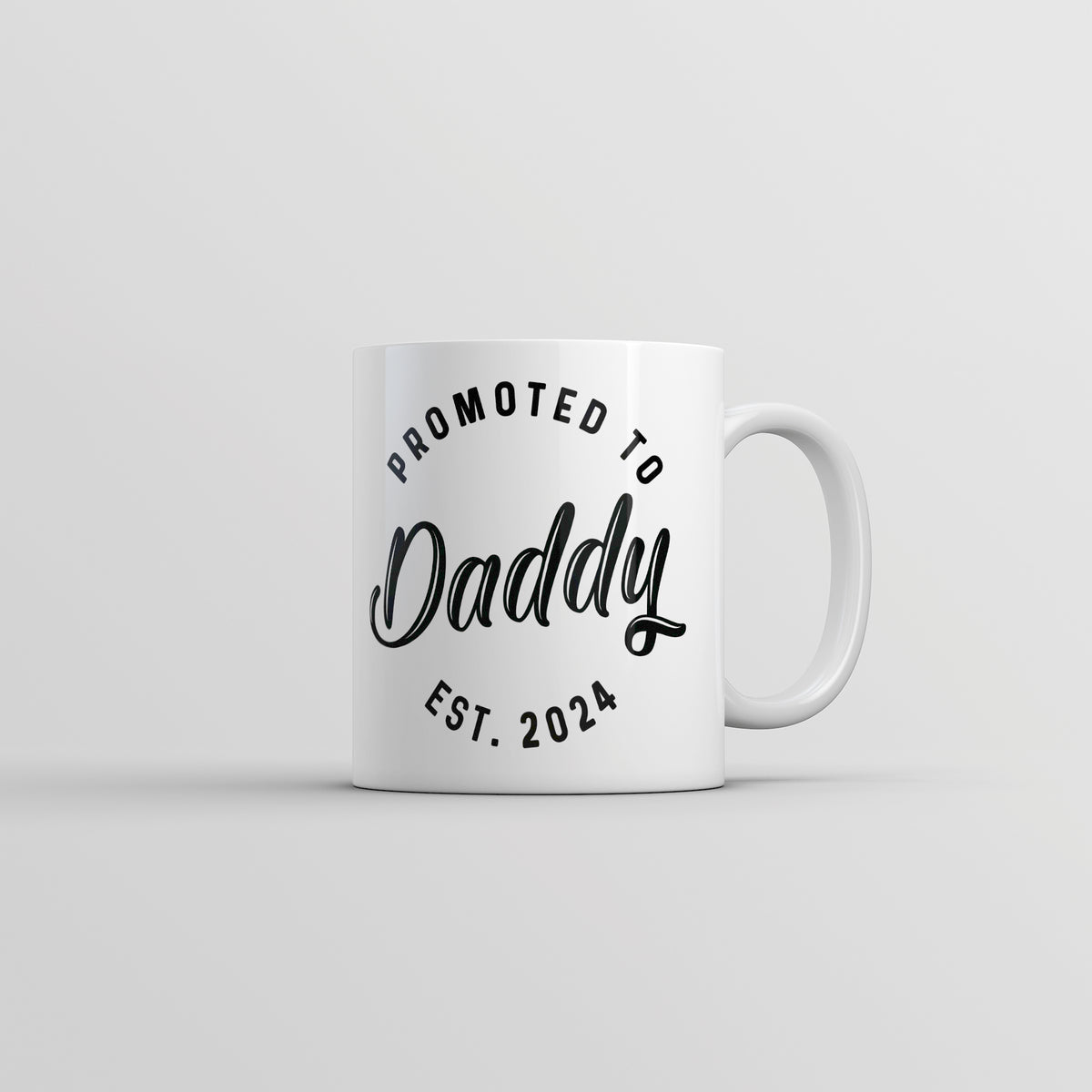 Funny White Promoted To Daddy 2024 Coffee Mug Nerdy Father&#39;s Day Tee