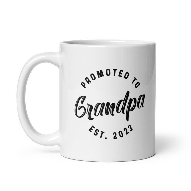 Funny White Promoted To Grandpa Coffee Mug Nerdy Father&#39;s Day Grandfather Tee