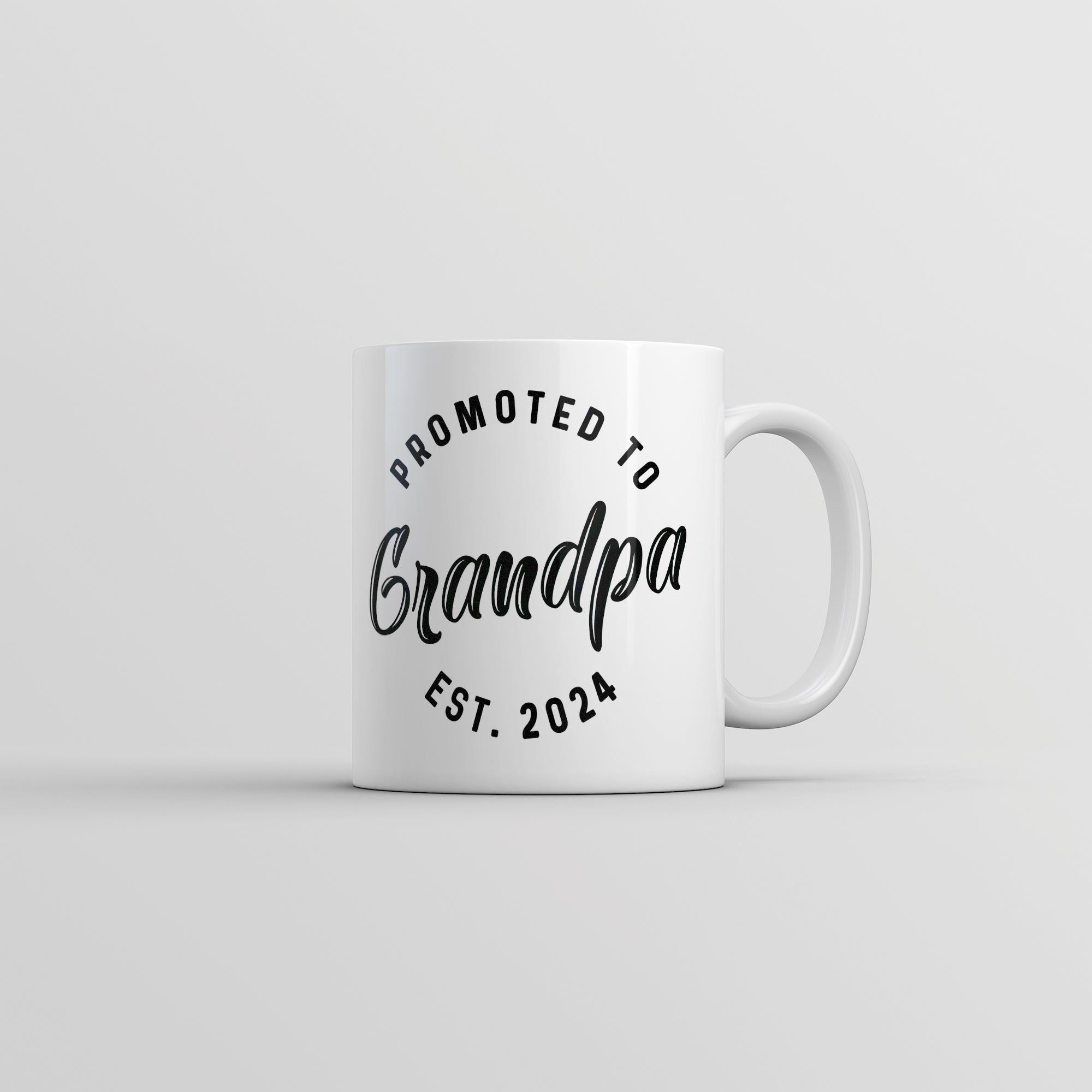 Funny White Promoted To Grandpa 2024 Coffee Mug Nerdy Father's Day Grandfather Tee