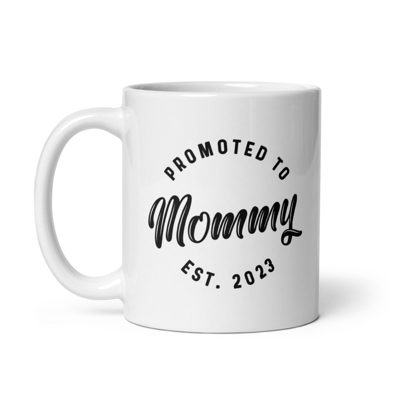 Funny White Promoted To Mommy 2023 Coffee Mug Nerdy Mother&#39;s Day Tee