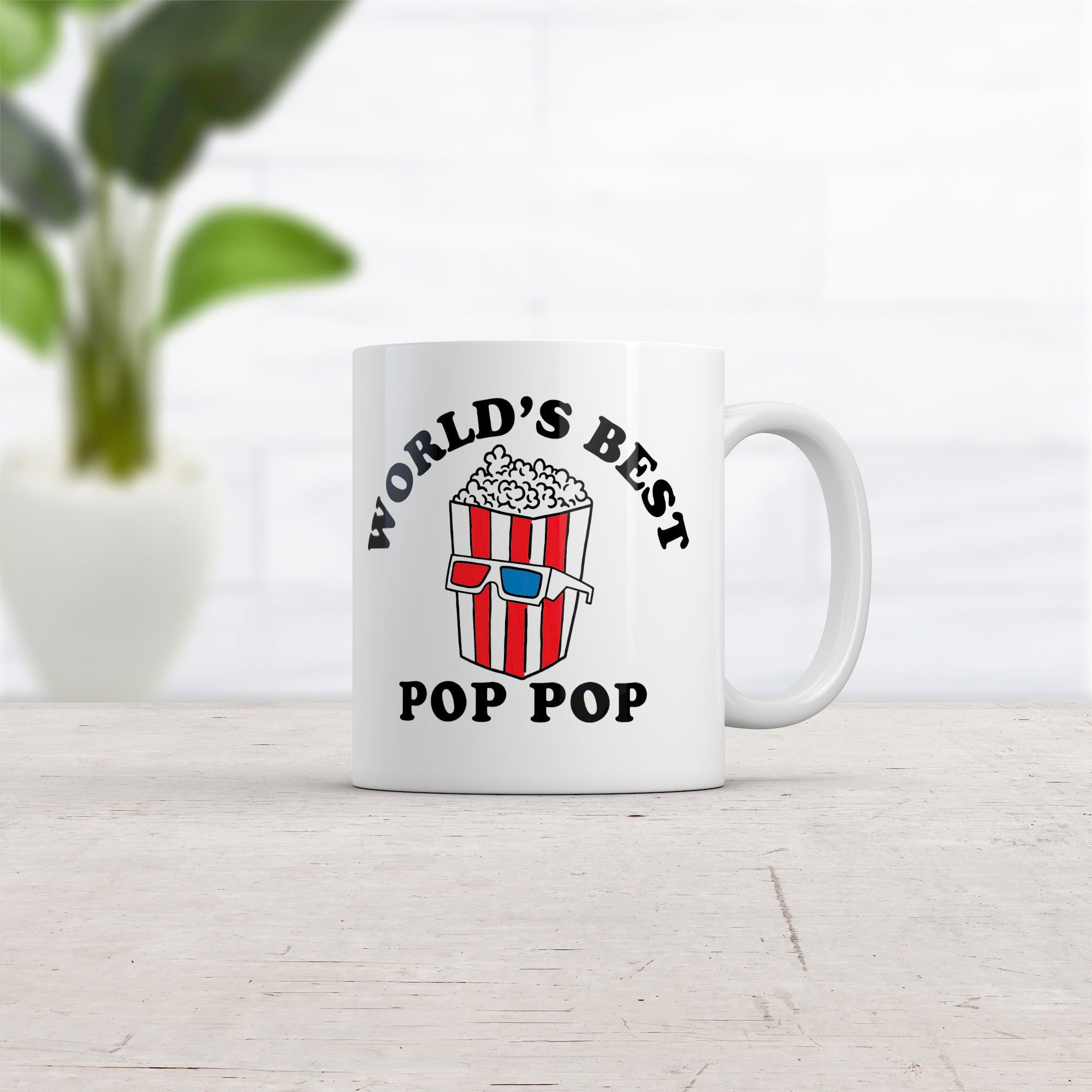 Funny White Worlds Best Pop Pop Coffee Mug Nerdy Father's Day Food Tee