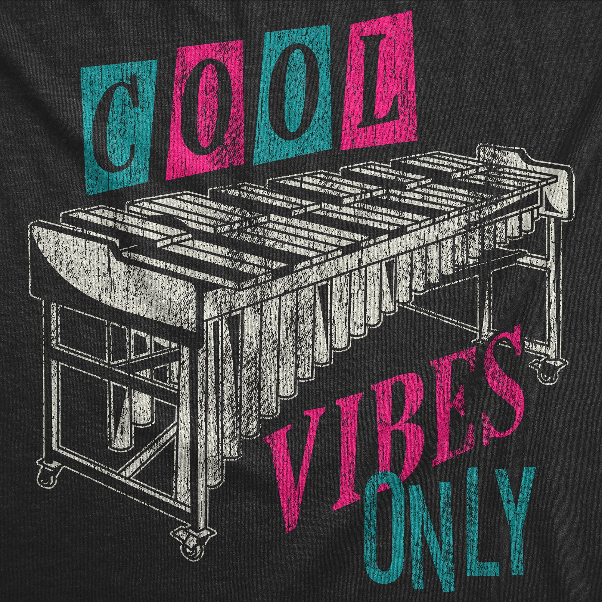 Funny Heather Black - Cool Vibes Only Cool Vibes Only Womens T Shirt Nerdy music sarcastic Tee