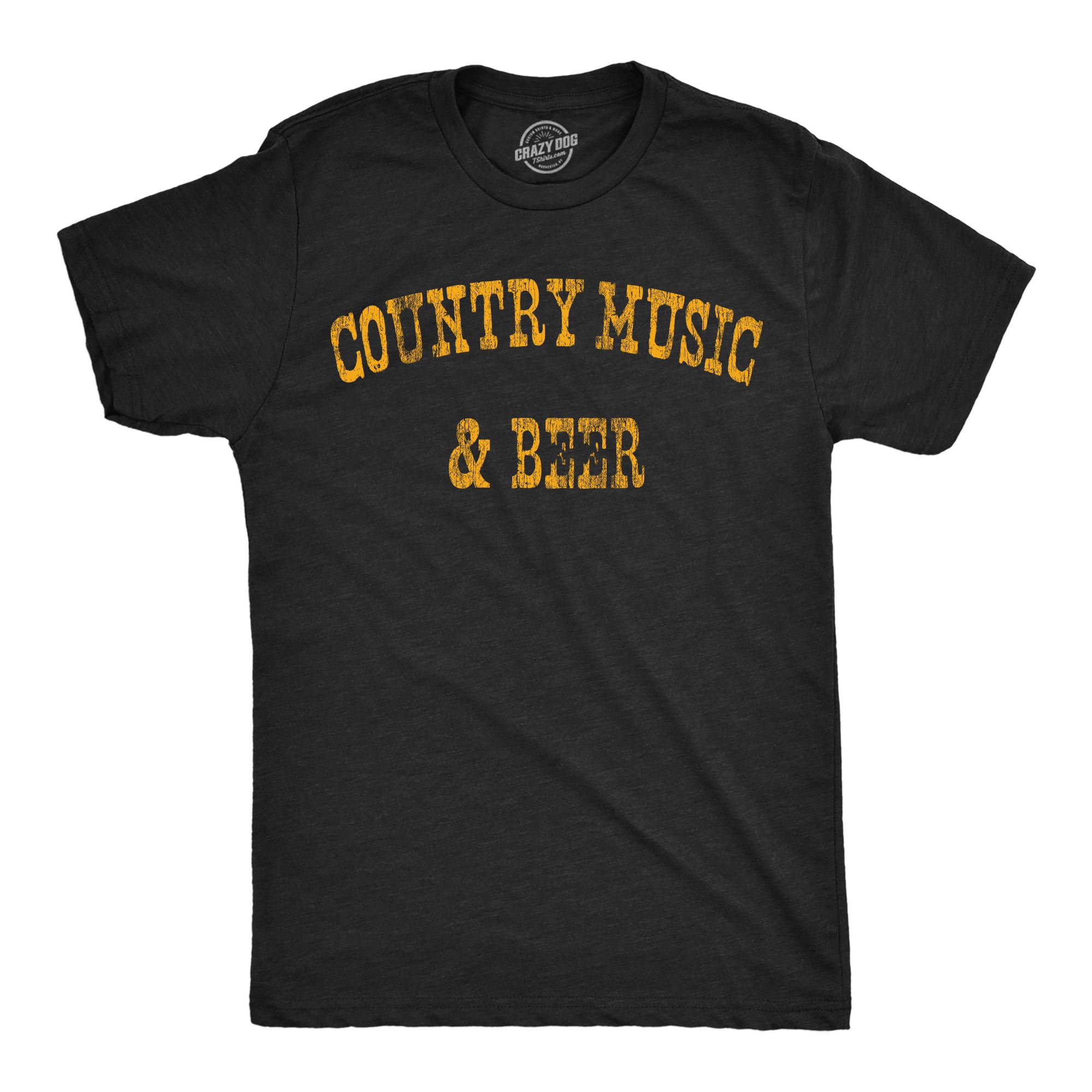 Funny Heather Black - Country Music And Beer Country Music And Beer Mens T Shirt Nerdy Music Beer Tee