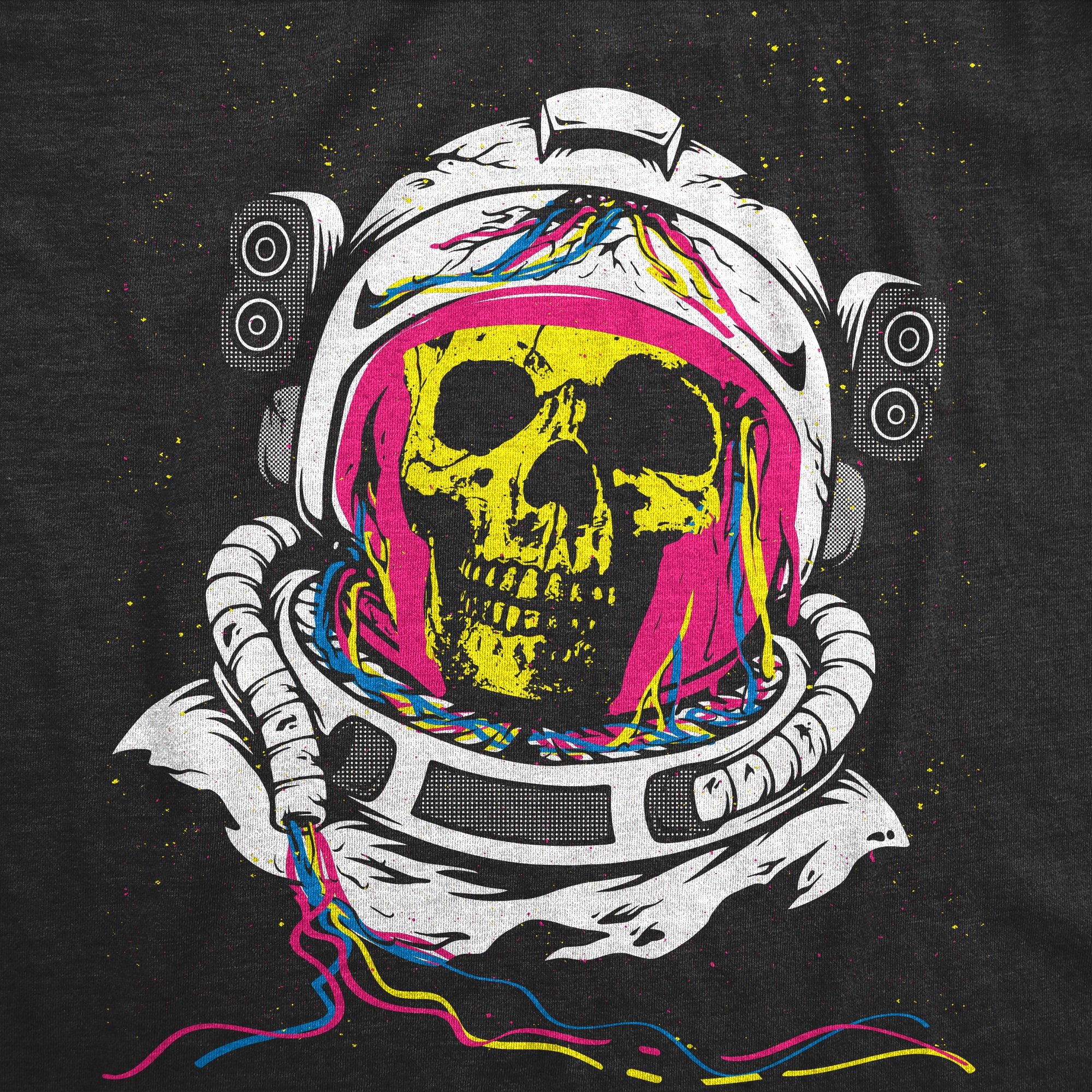 Funny Heather Black - Rainbow Astronaut Skull Rainbow Astronaut Skull Womens T Shirt Nerdy space Tee