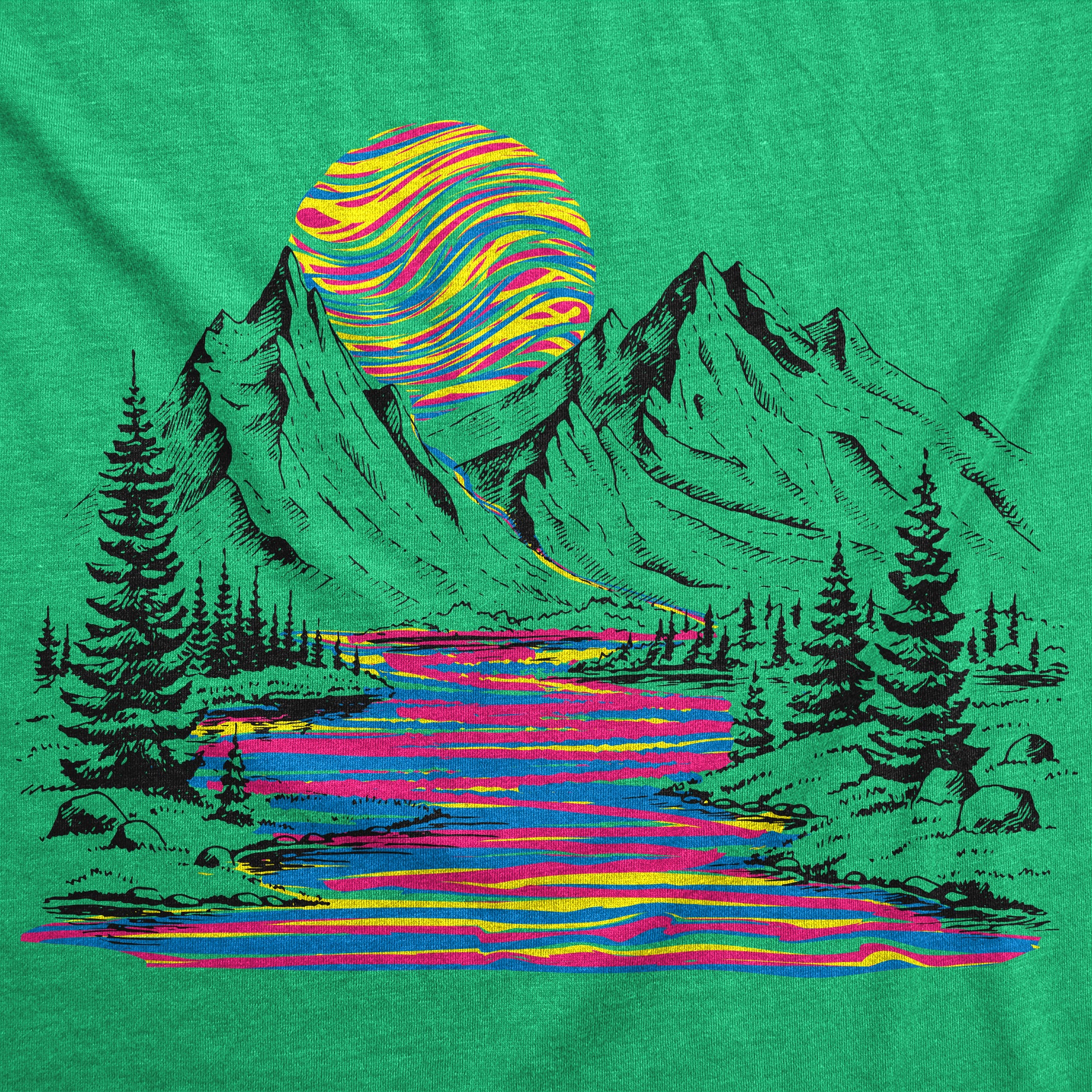 Funny Heather Green - Rainbow River Rainbow River Womens T Shirt Nerdy camping Tee