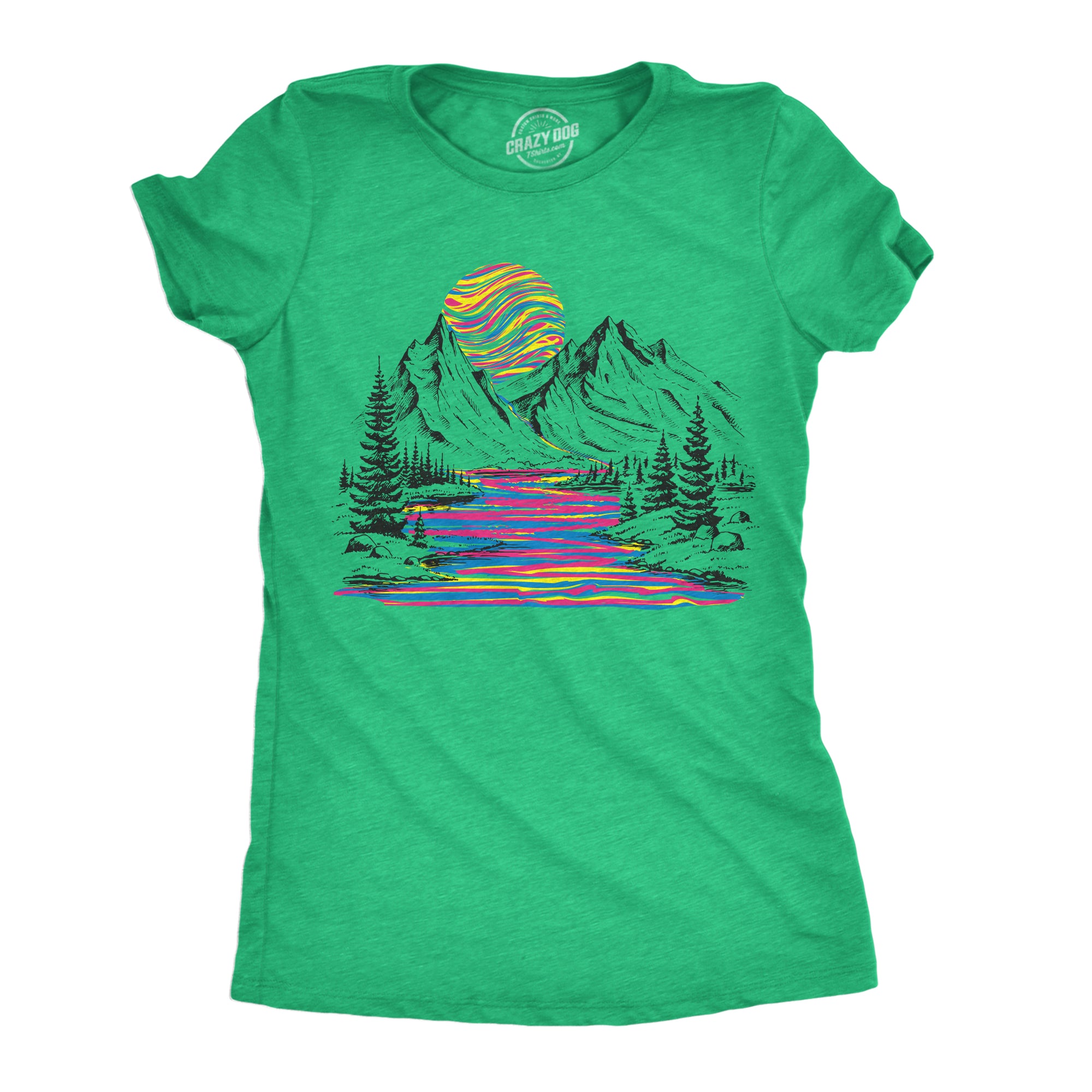 Funny Heather Green - Rainbow River Rainbow River Womens T Shirt Nerdy camping Tee