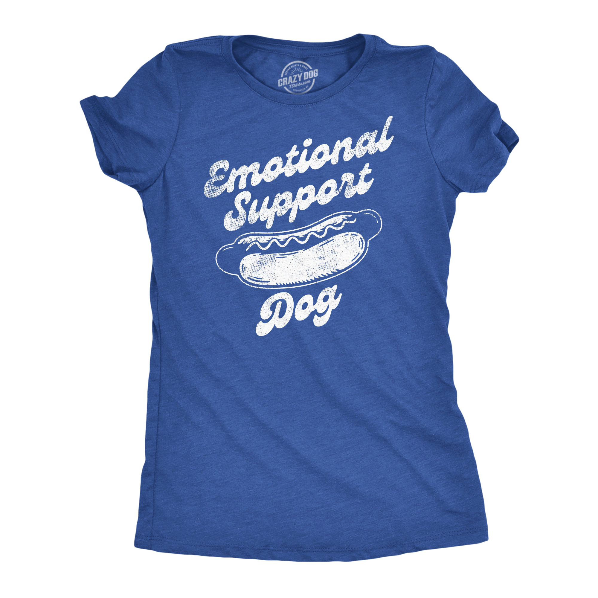 Funny Heather Royal - Emotional Support Dog Emotional Support Dog Womens T Shirt Nerdy Food sarcastic Tee