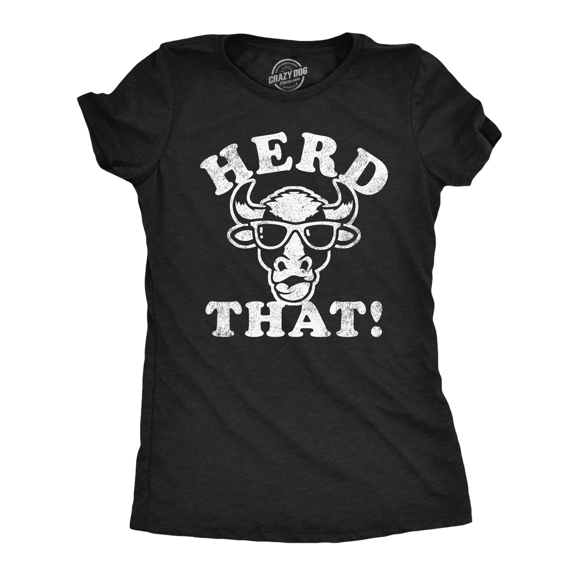 Funny Heather Black - Herd That Herd That Womens T Shirt Nerdy sarcastic animal Tee