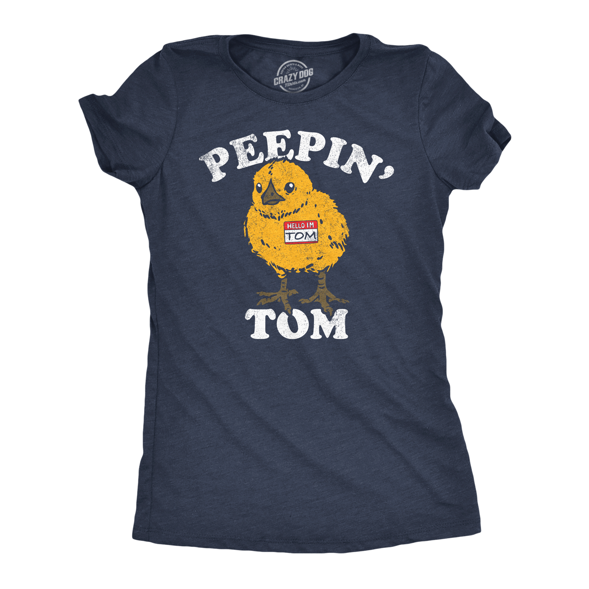 Funny Heather Navy - Peepin Tom Peepin Tom Womens T Shirt Nerdy sarcastic Tee