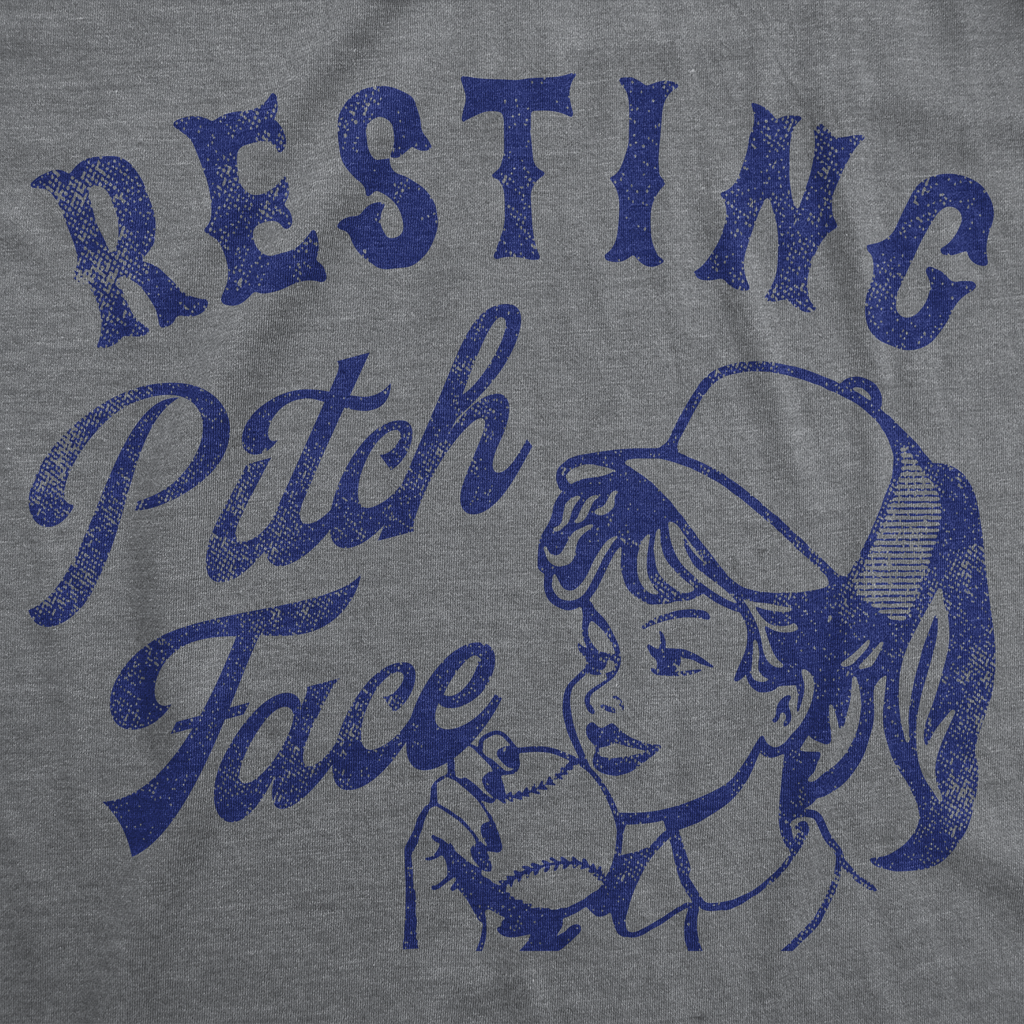 Funny Dark Heather Grey - Resting Pitch Face Resting Pitch Face Womens T Shirt Nerdy Baseball sarcastic Tee