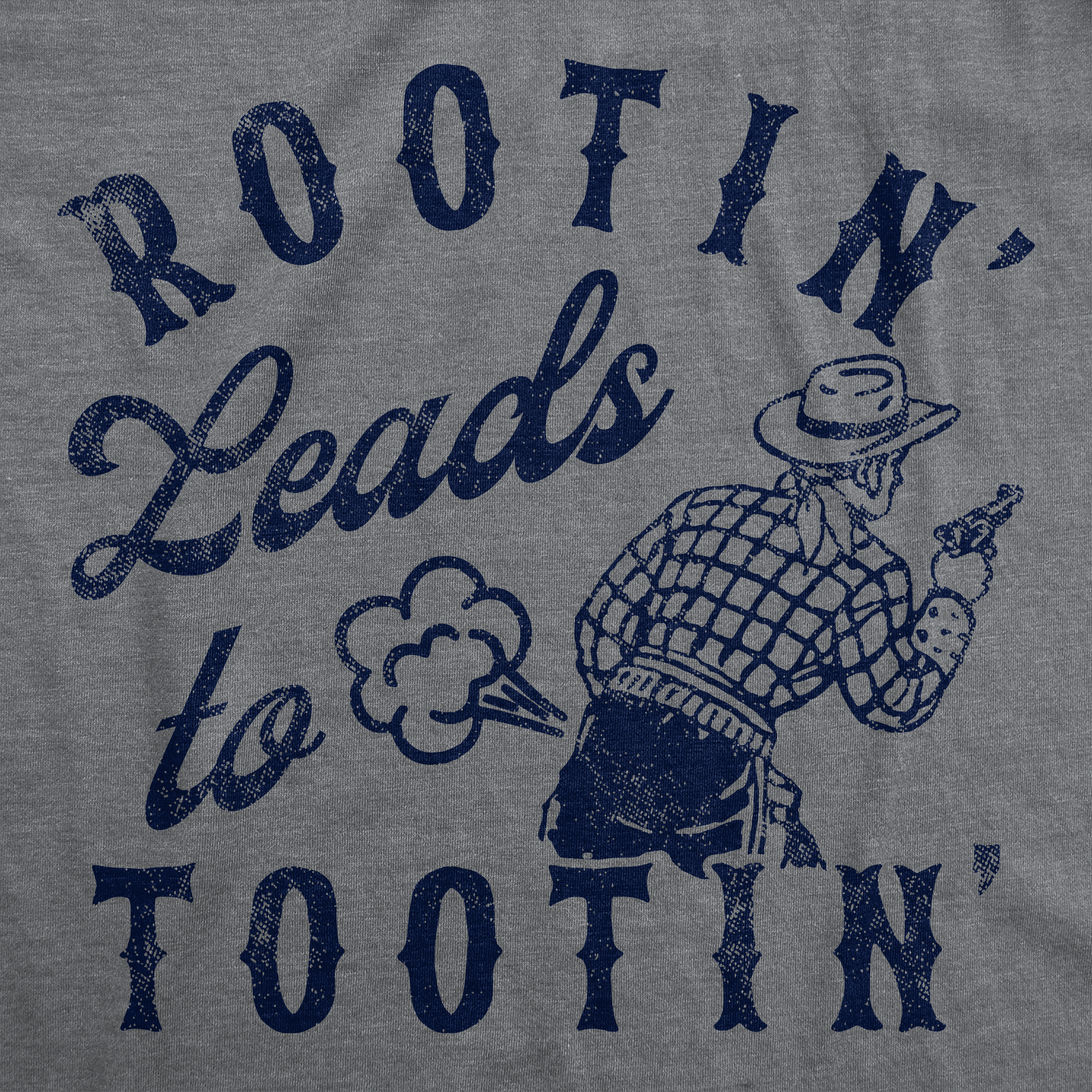 Funny Dark Heather Grey - Rootin' Rootin Leads To Tootin Mens T Shirt Nerdy Toilet sarcastic Tee