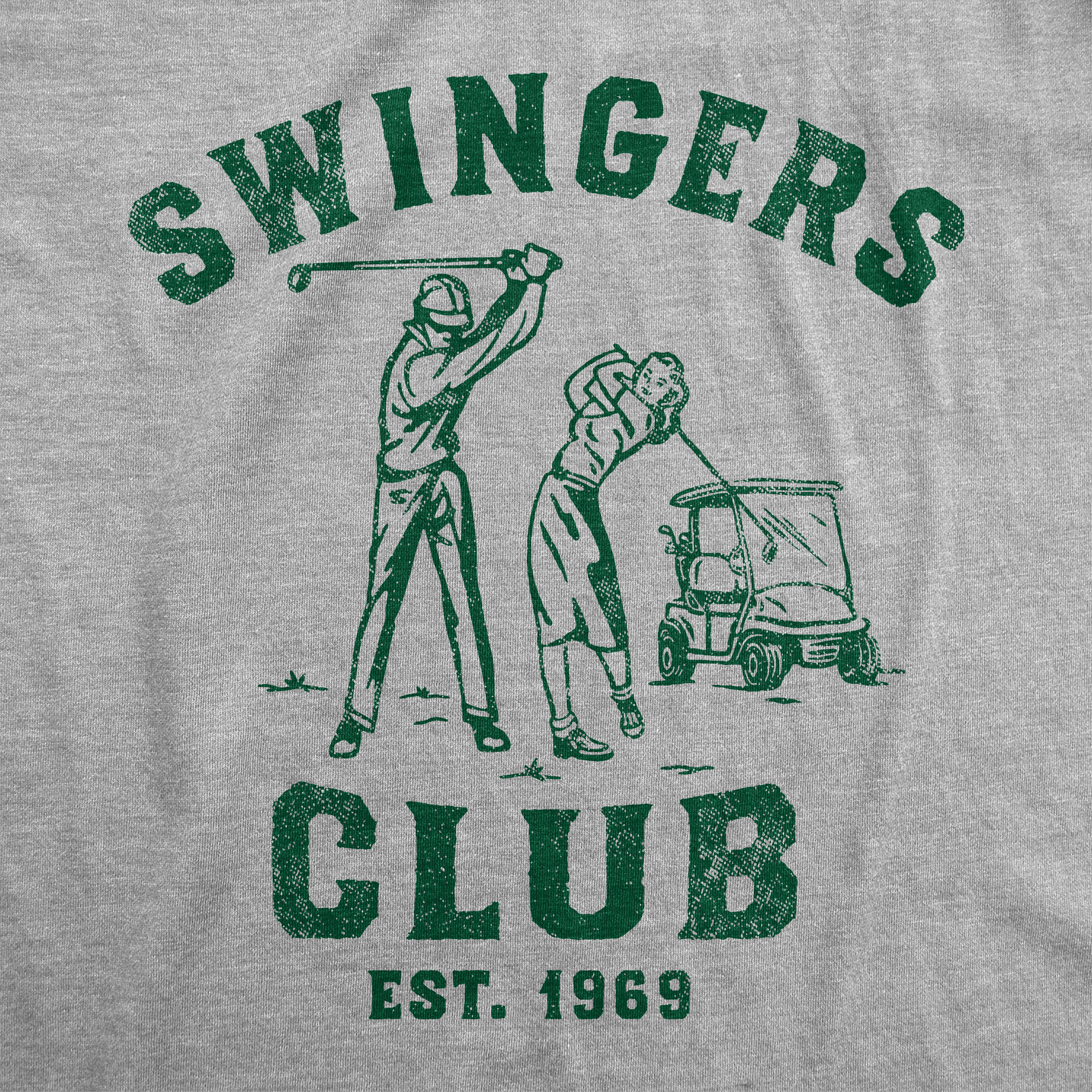 Funny Light Heather Grey - Swingers Club Swingers Club Mens T Shirt Nerdy Golf sarcastic Tee