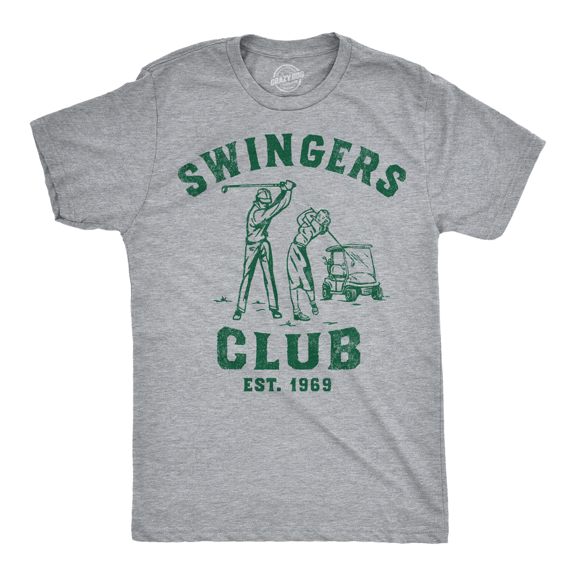 Funny Light Heather Grey - Swingers Club Swingers Club Mens T Shirt Nerdy Golf sarcastic Tee