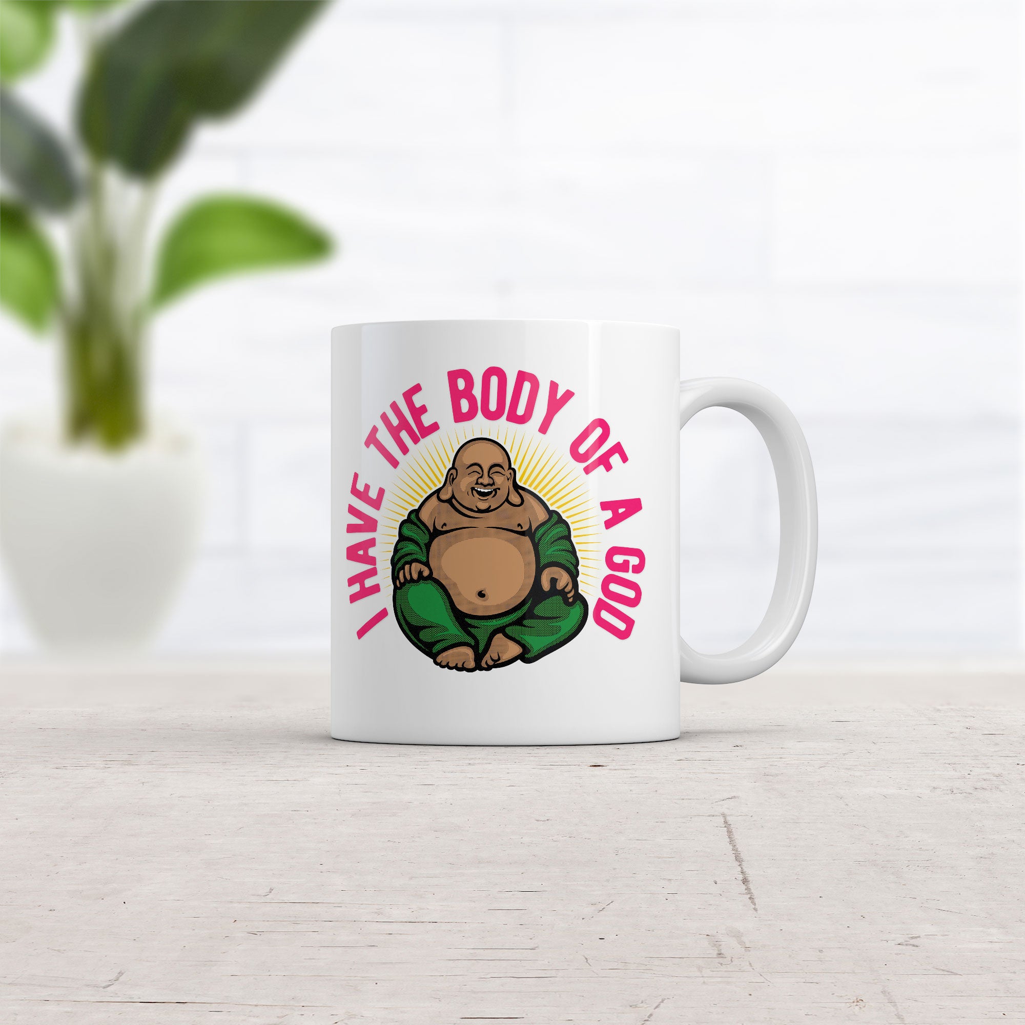 Funny White I Have The Body Of A God Coffee Mug Nerdy sarcastic fitness Tee