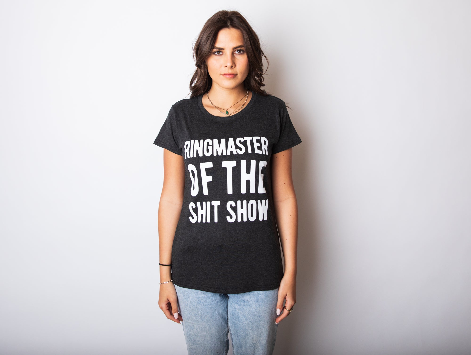 Funny Heather Black - Ringmaster Ringmaster Of The Shitshow Womens T Shirt Nerdy Tee